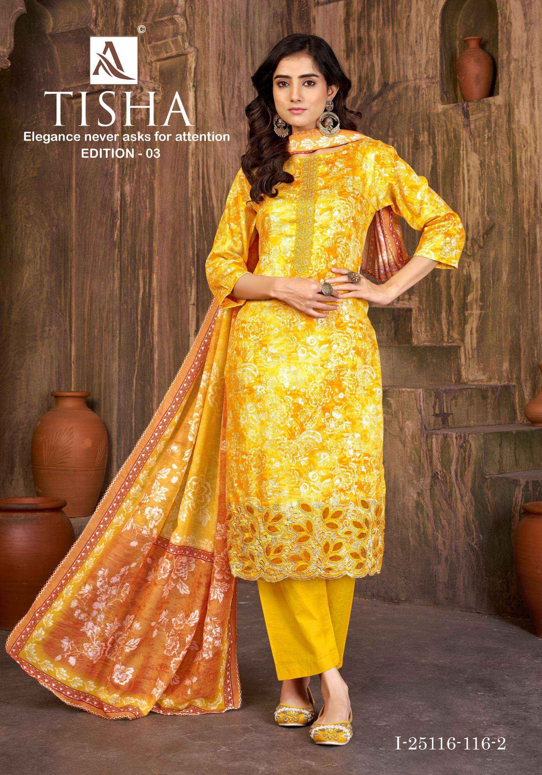 Alok Tisha Edition 3 Jam Cotton Dress Material 4 pcs Catalogue