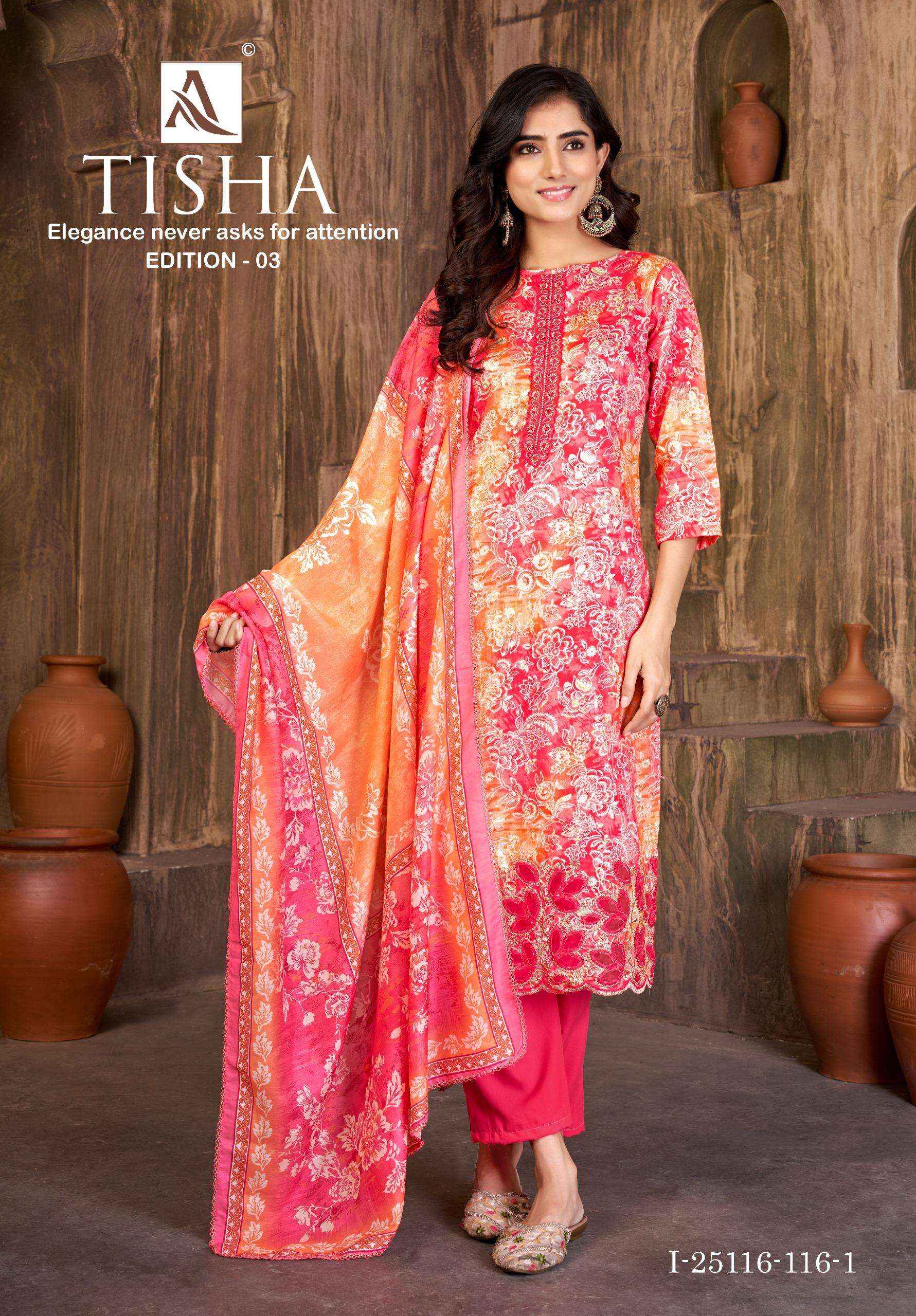 Alok Tisha Edition 3 Jam Cotton Dress Material 4 pcs Catalogue