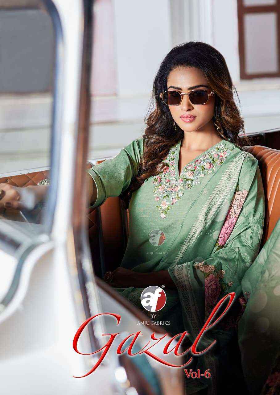 Anju Fabrics Gazal Vol 6 Viscose Nylon Kurti Combo 6 pcs Catalogue