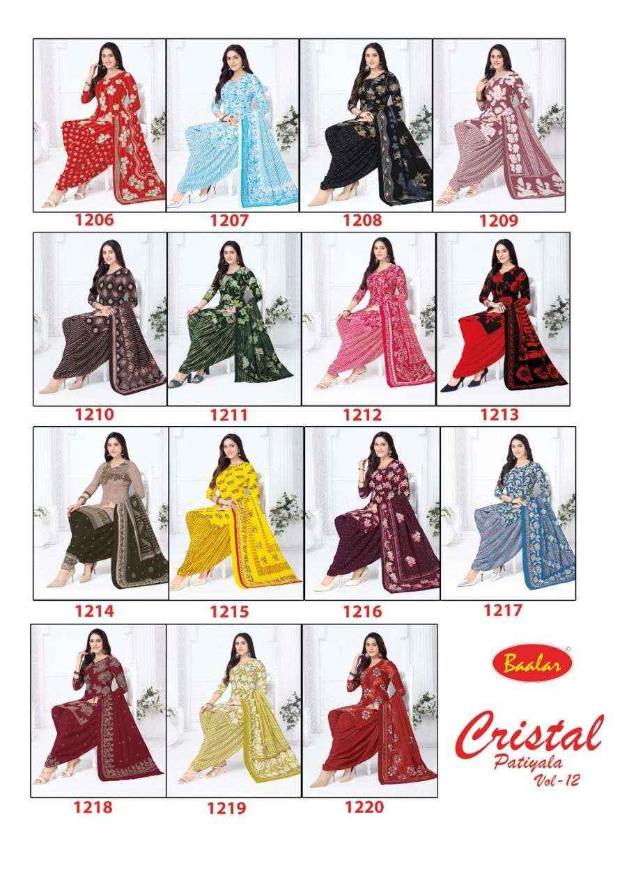 Baalar Cristal Patiyala Vol 12 Cotton Dress Material 15 pcs Catalogue