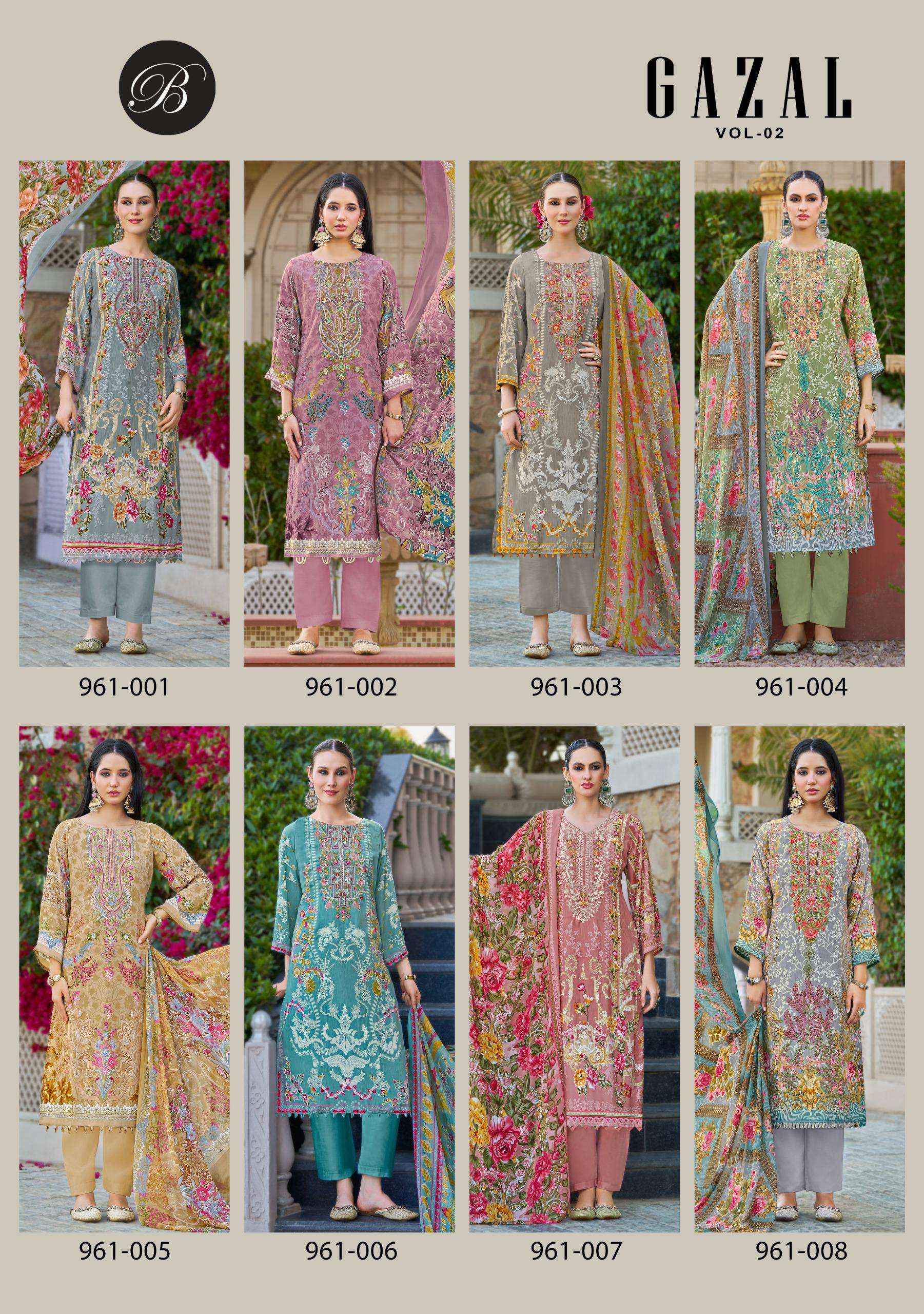 Belliza Gazal Vol 2 Crepe Dress Material 8 pcs Cataloge