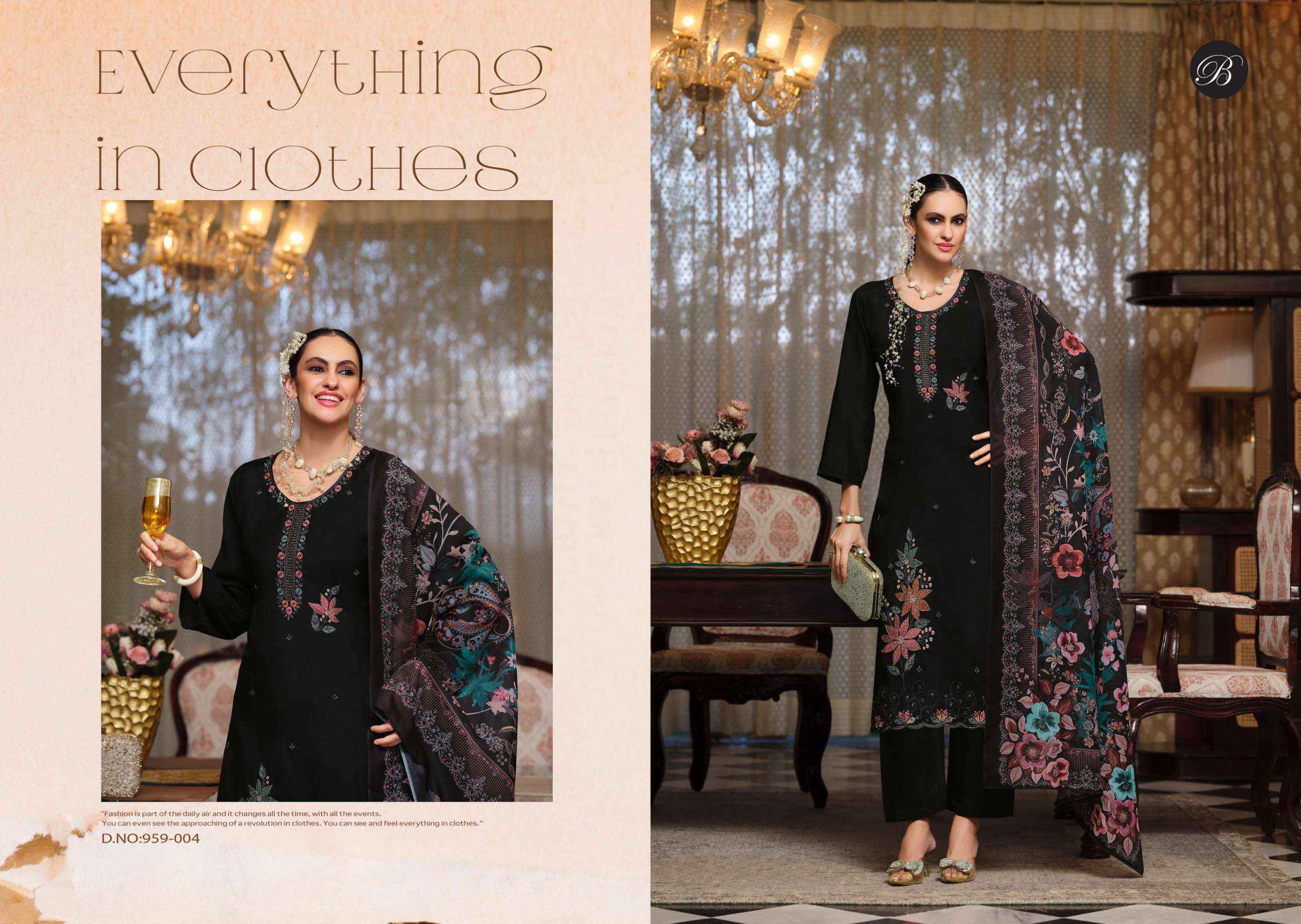 Belliza Gulfam Muslin Dress Material 6 pcs Cataloge