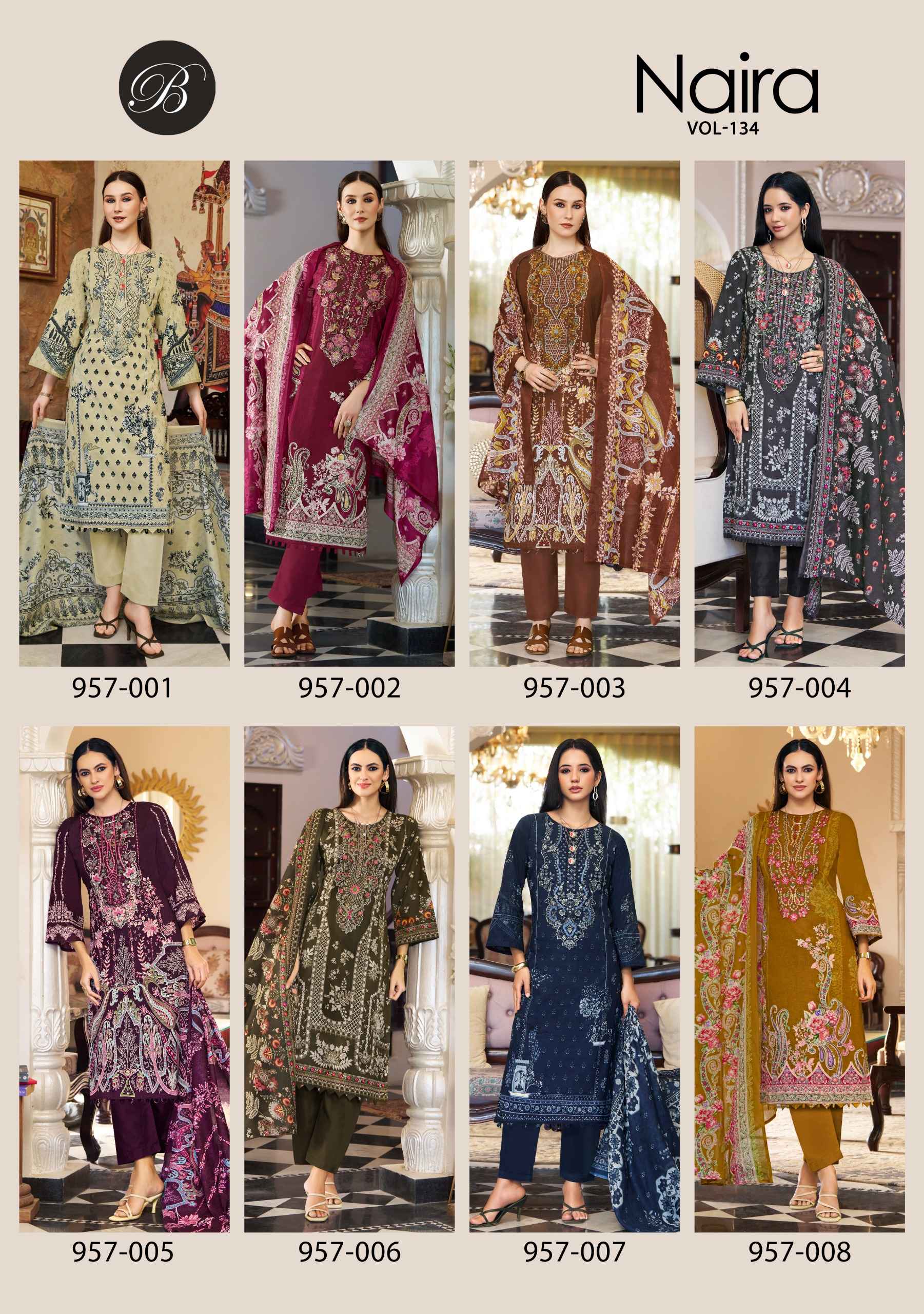 Belliza Naira Vol 134 Cotton Dress Material 8 pcs Cataloge