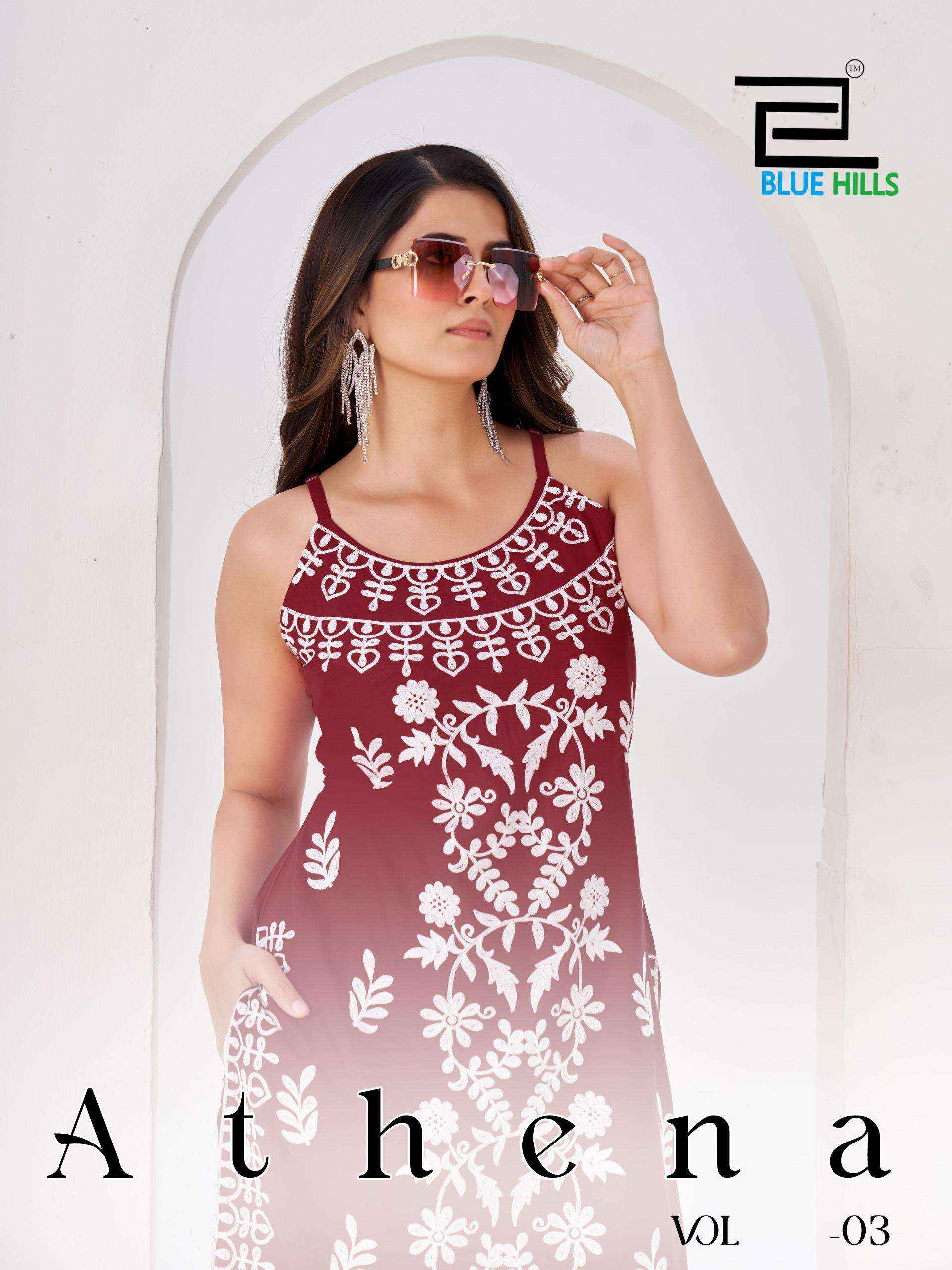 Blue Hills Athena Vol 3 Rayon Kurti 6 pcs Catalogue