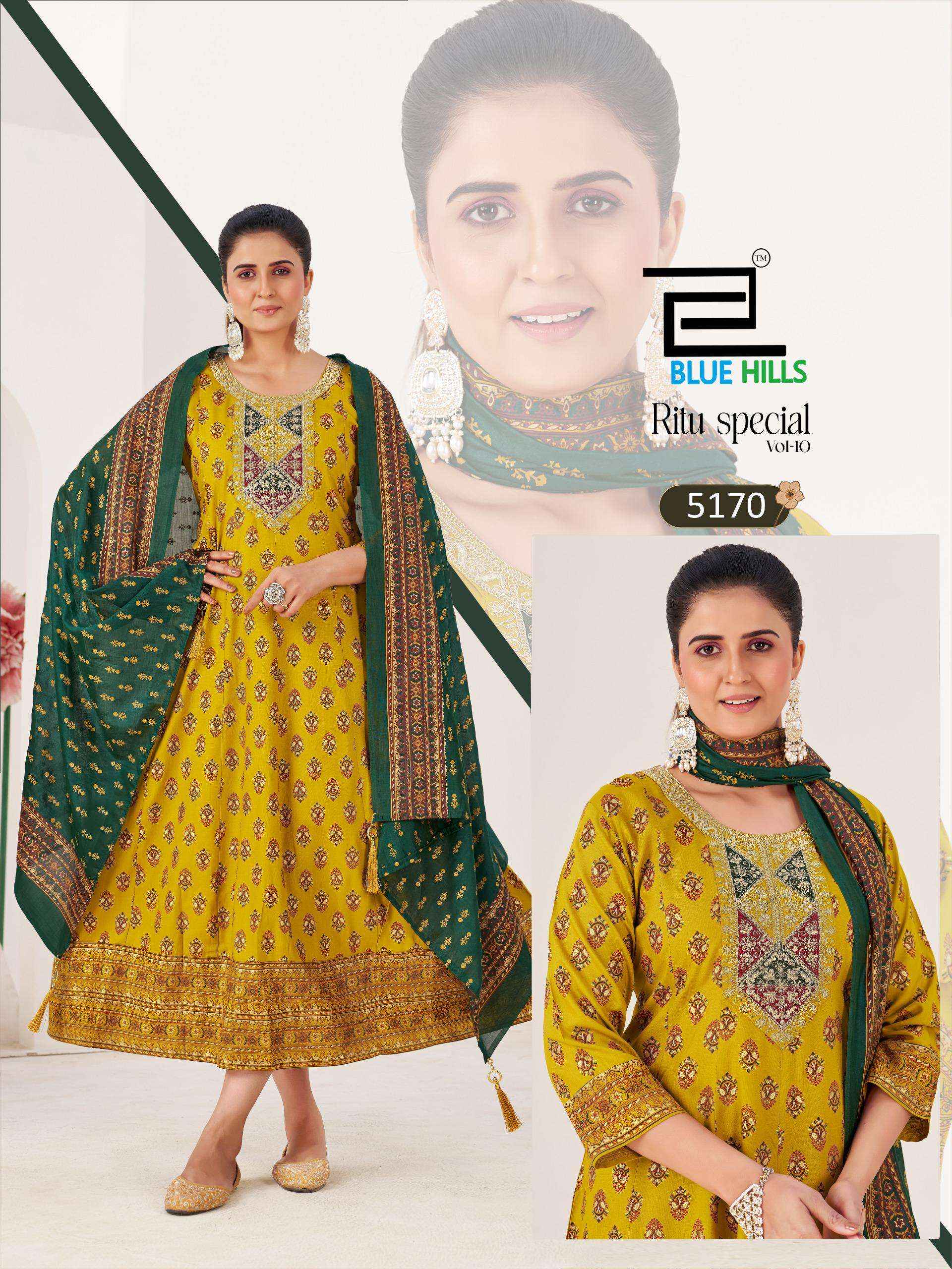 Blue Hills Ritu Special Vol 10 Anarkali Rayon Gown With Dupatta 6 pcs Catalogue