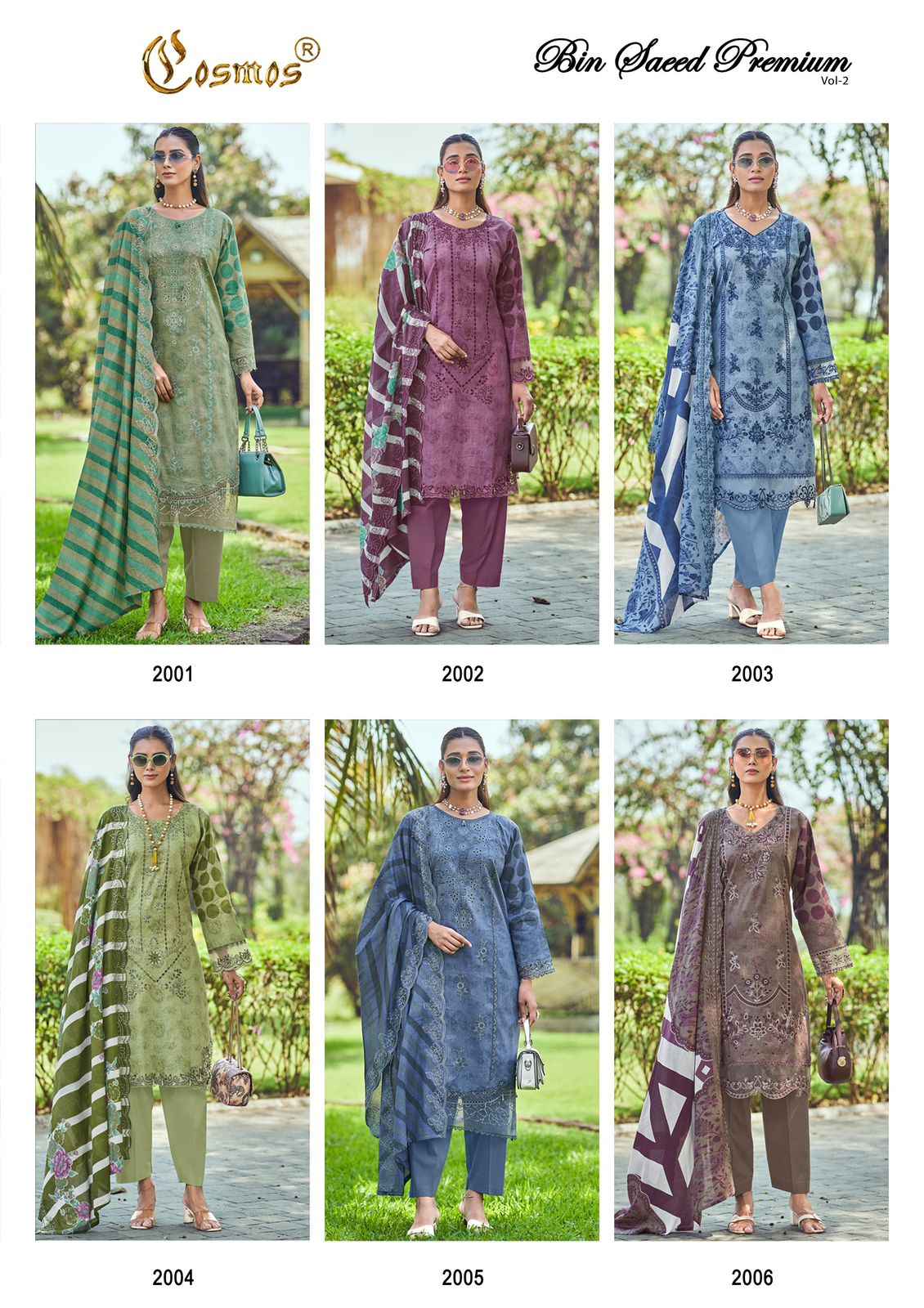 Cosmos Bin Saeed Premium Vol 2 Cotton Dress Material 6 pcs Catalogue