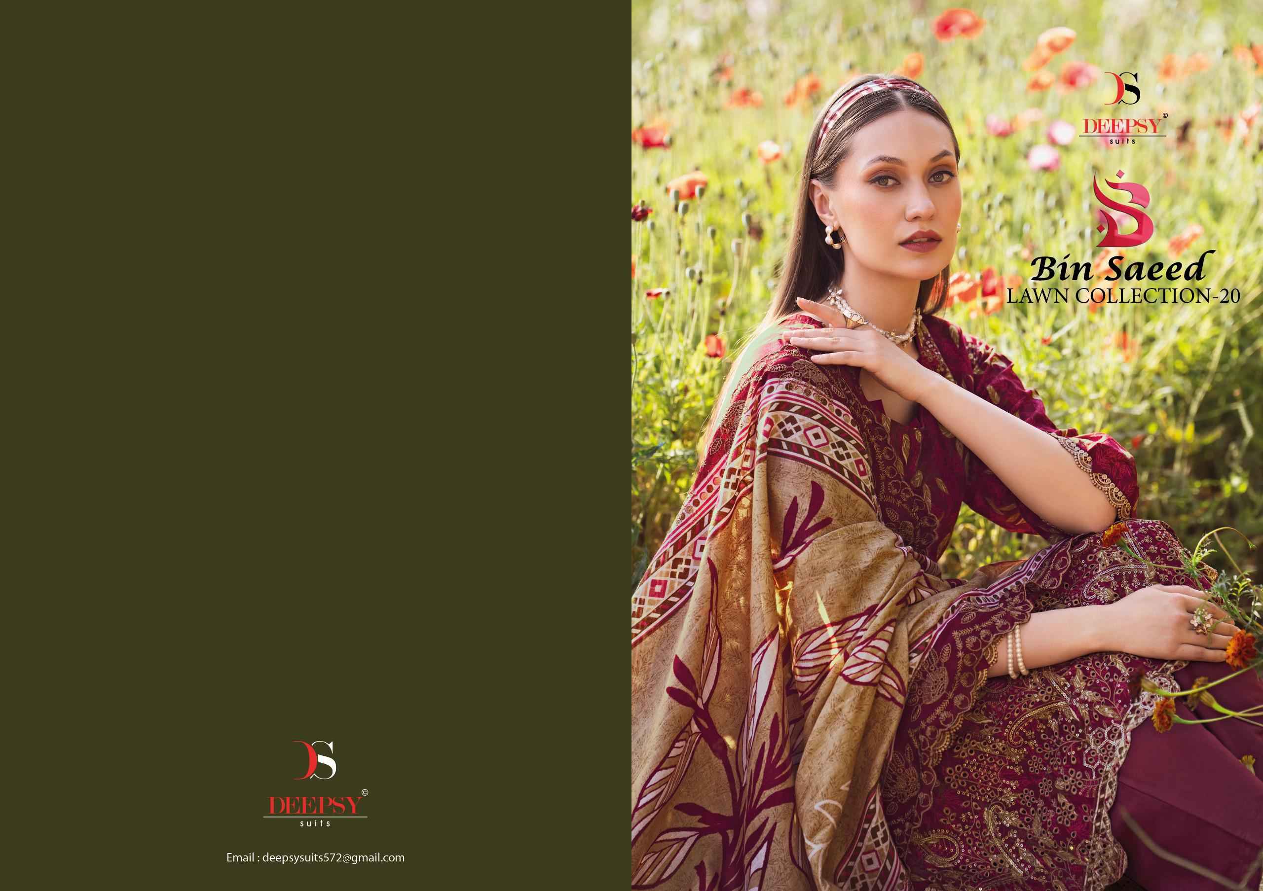 Deepsy Bin Saeed Vol 20 Cotton Dress Material 8 pcs Catalogue