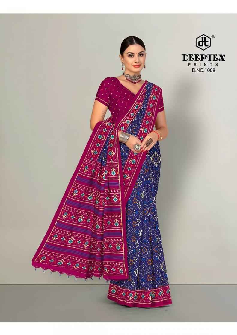 Deeptex Ikkat Special Vol 10 Cotton Saree 10 pcs Catalogue
