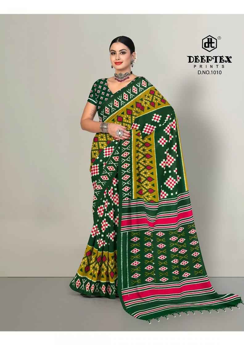 Deeptex Ikkat Special Vol 10 Cotton Saree 10 pcs Catalogue
