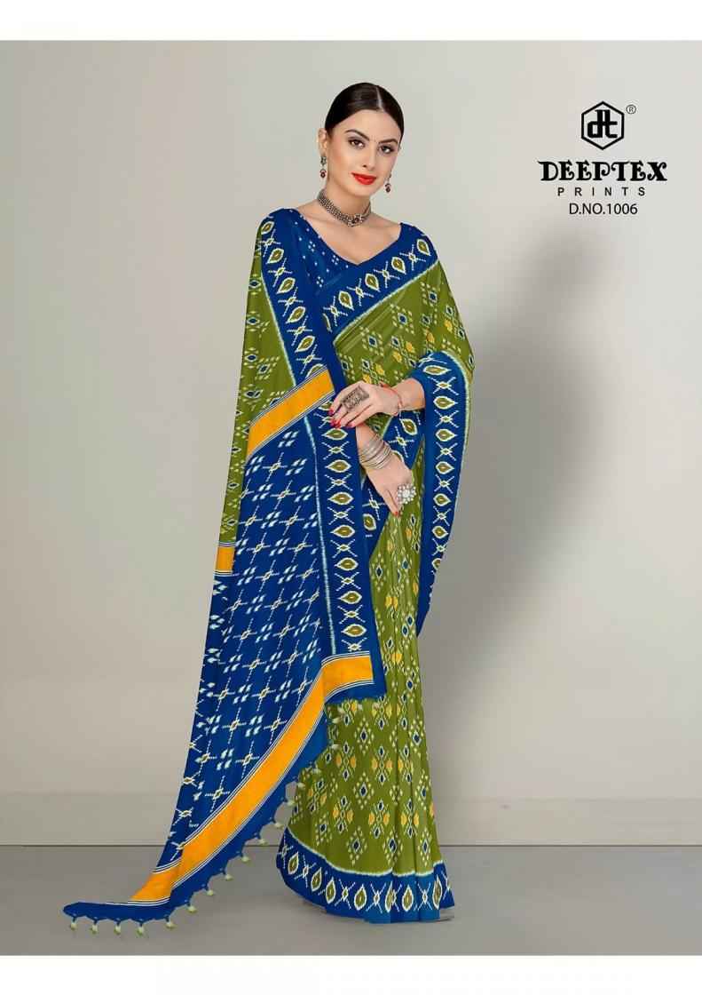 Deeptex Ikkat Special Vol 10 Cotton Saree 10 pcs Catalogue