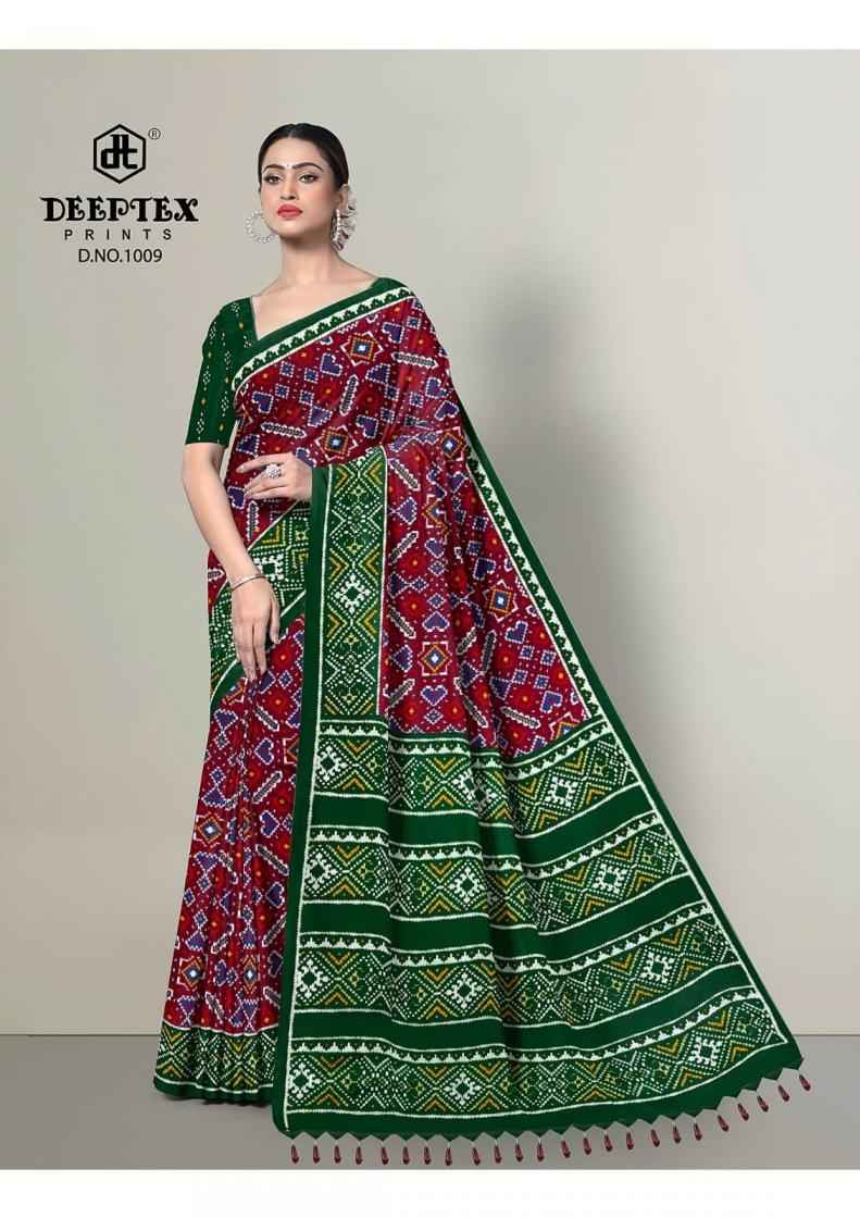 Deeptex Ikkat Special Vol 10 Cotton Saree 10 pcs Catalogue