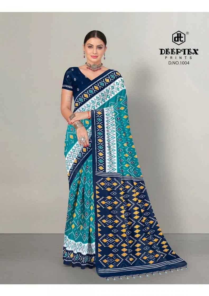 Deeptex Ikkat Special Vol 10 Cotton Saree 10 pcs Catalogue