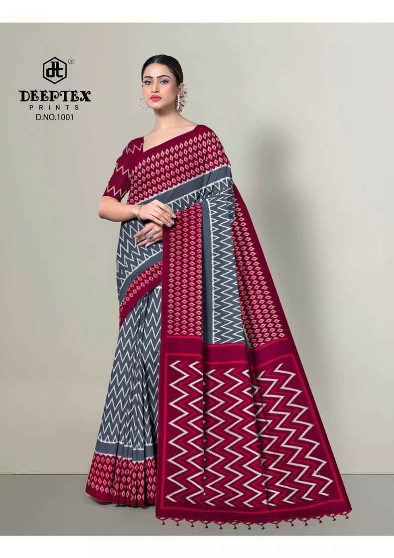 Deeptex Ikkat Special Vol 10 Cotton Saree 10 pcs Catalogue