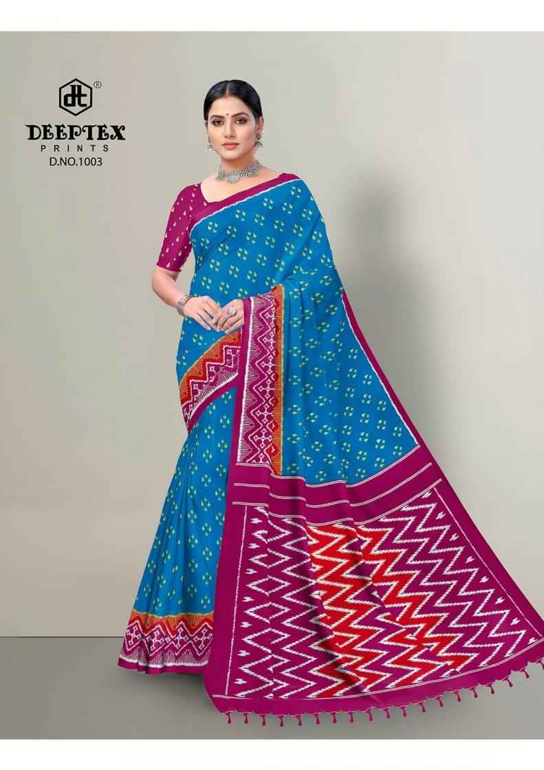 Deeptex Ikkat Special Vol 10 Cotton Saree 10 pcs Catalogue