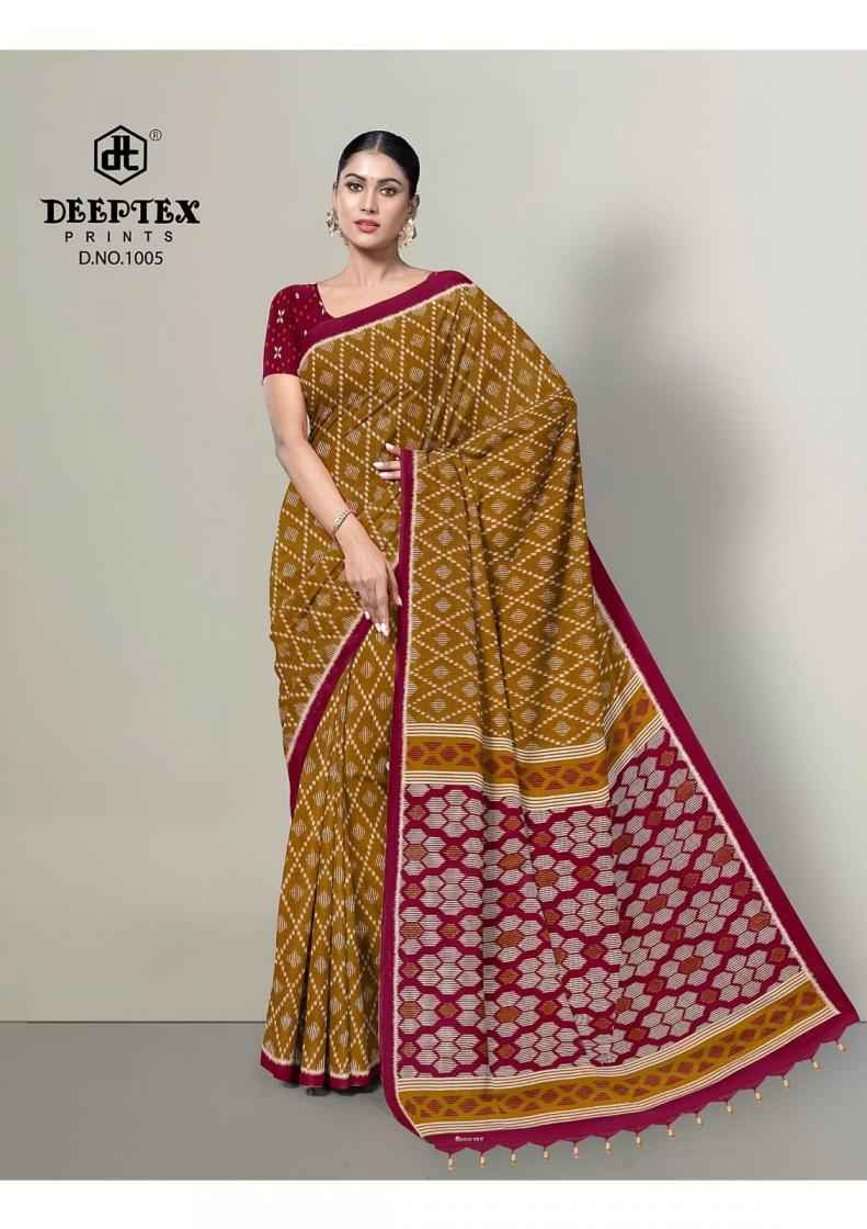 Deeptex Ikkat Special Vol 10 Cotton Saree 10 pcs Catalogue