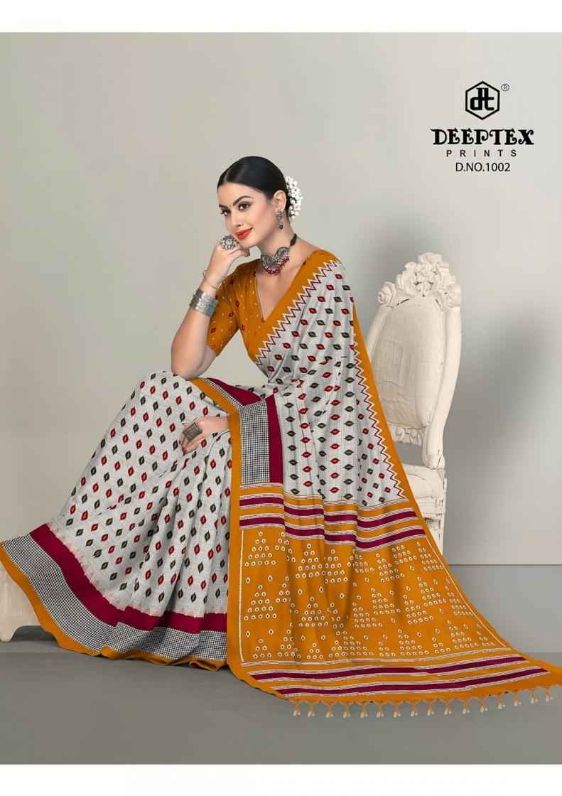 Deeptex Ikkat Special Vol 10 Cotton Saree 10 pcs Catalogue