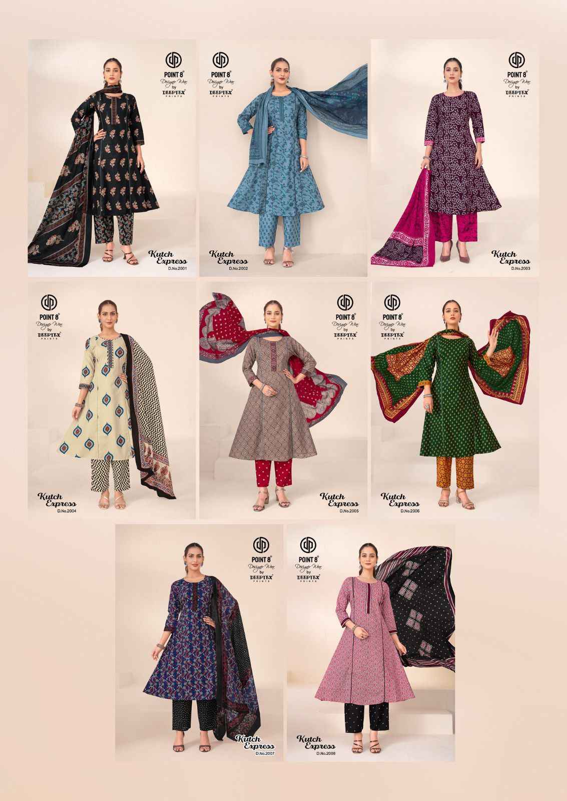 Deeptex Kutch Express Vol 2 Cotton Kurti Combo 8 pcs Catalogue
