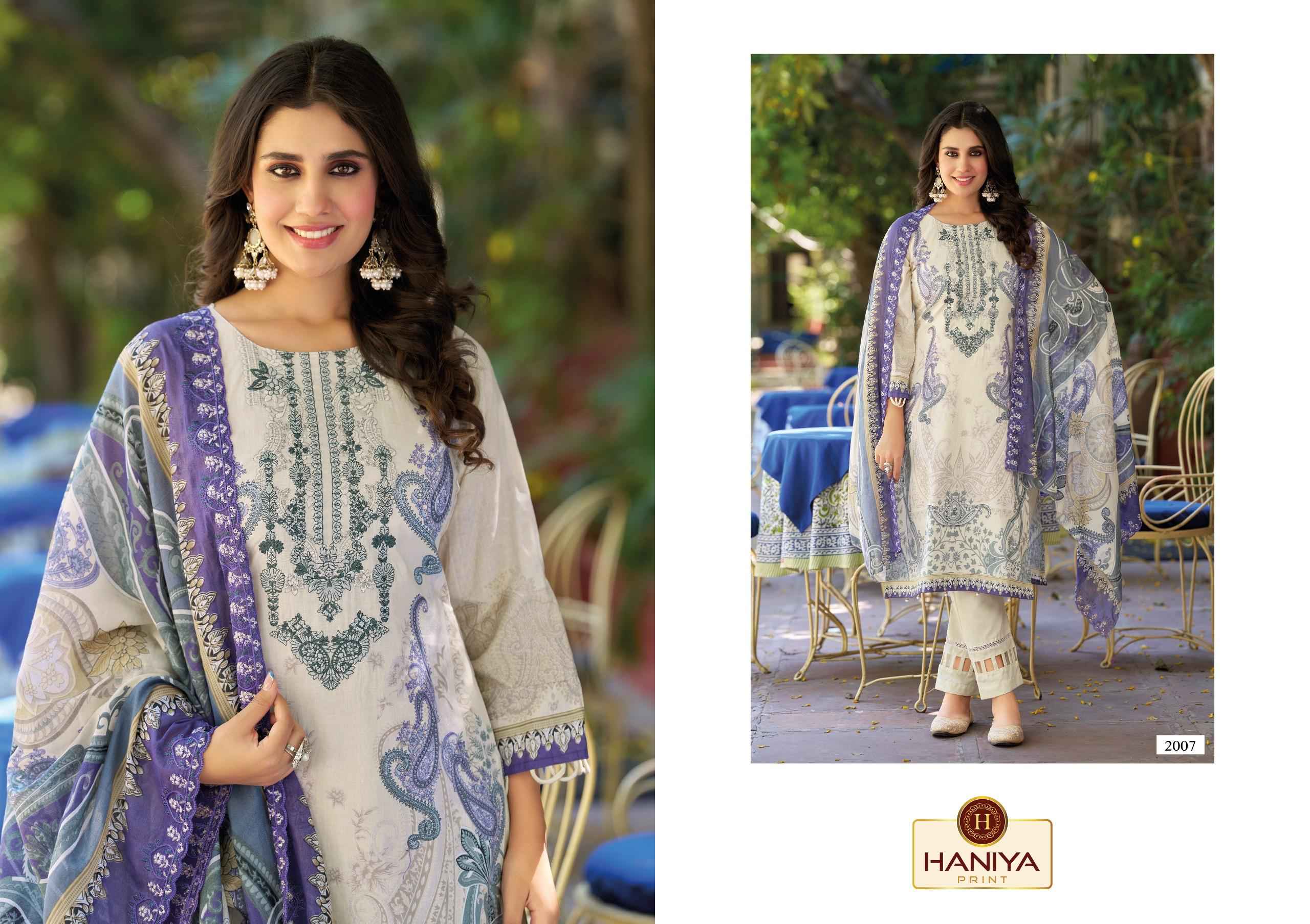 Haniya Print Falak e Naaz Cotton Dress Material 8 pcs Catalogue