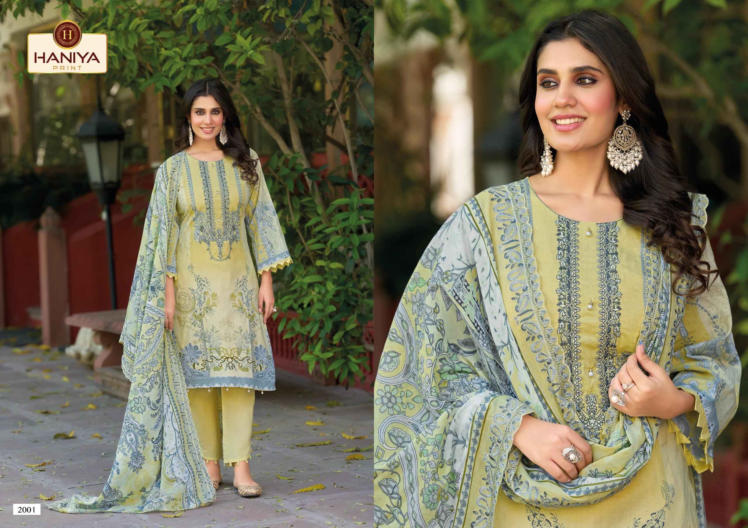 Haniya Print Falak e Naaz Cotton Dress Material 8 pcs Catalogue