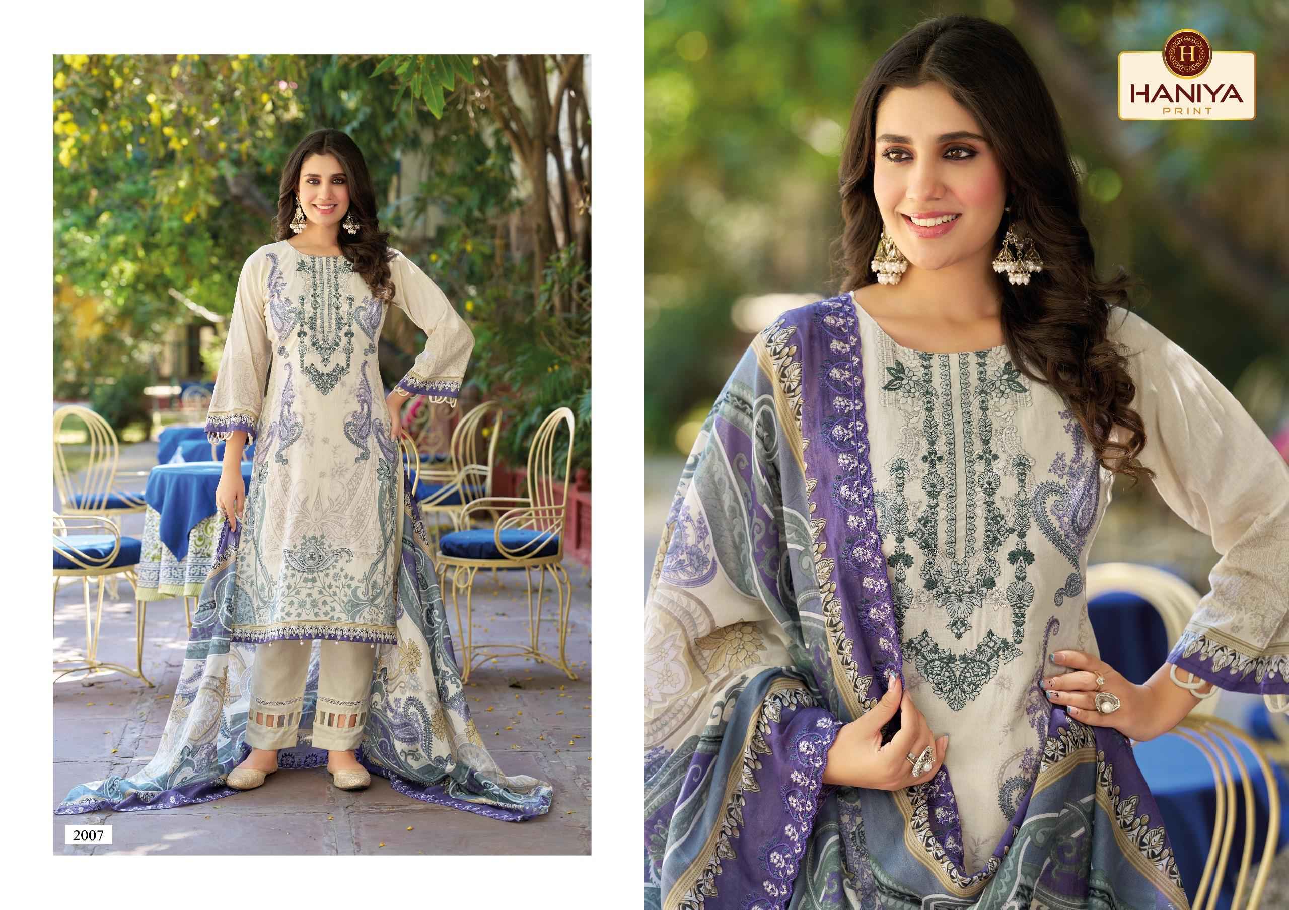 Haniya Print Falak e Naaz Cotton Dress Material 8 pcs Catalogue