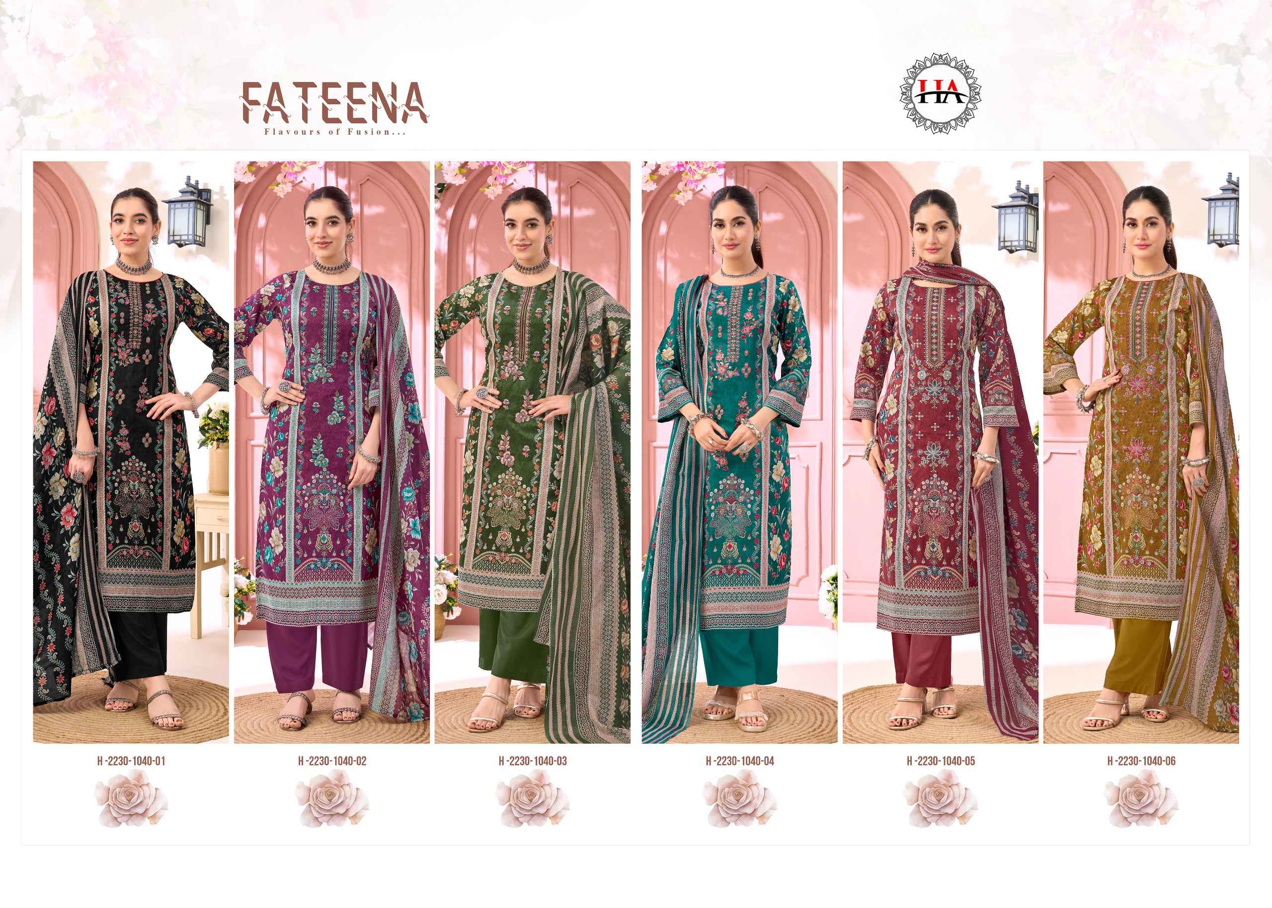 Harshit Fashion Fateena Zam Cotton Dress Material 6 pcs Catalogue