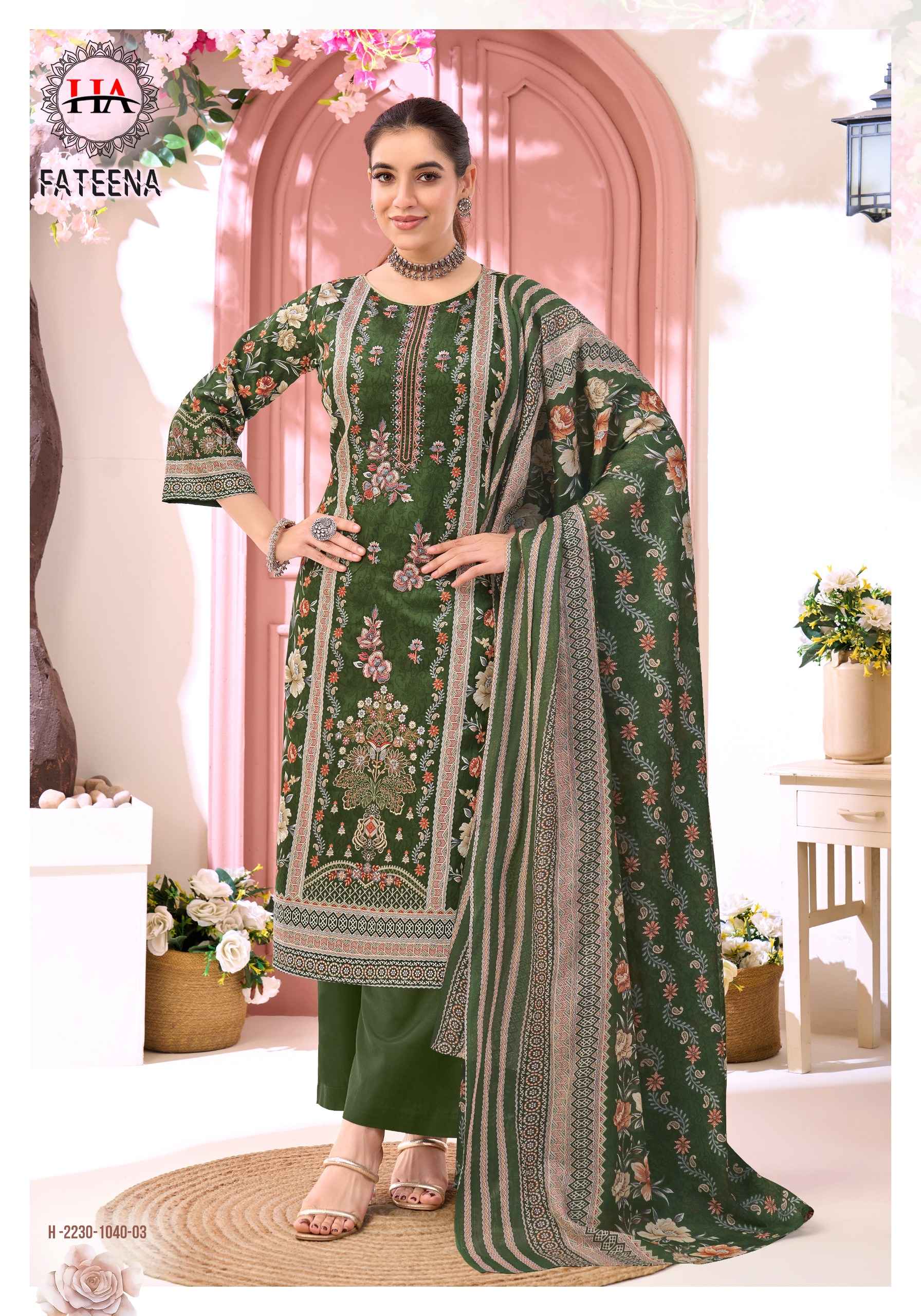 Harshit Fashion Fateena Zam Cotton Dress Material 6 pcs Catalogue