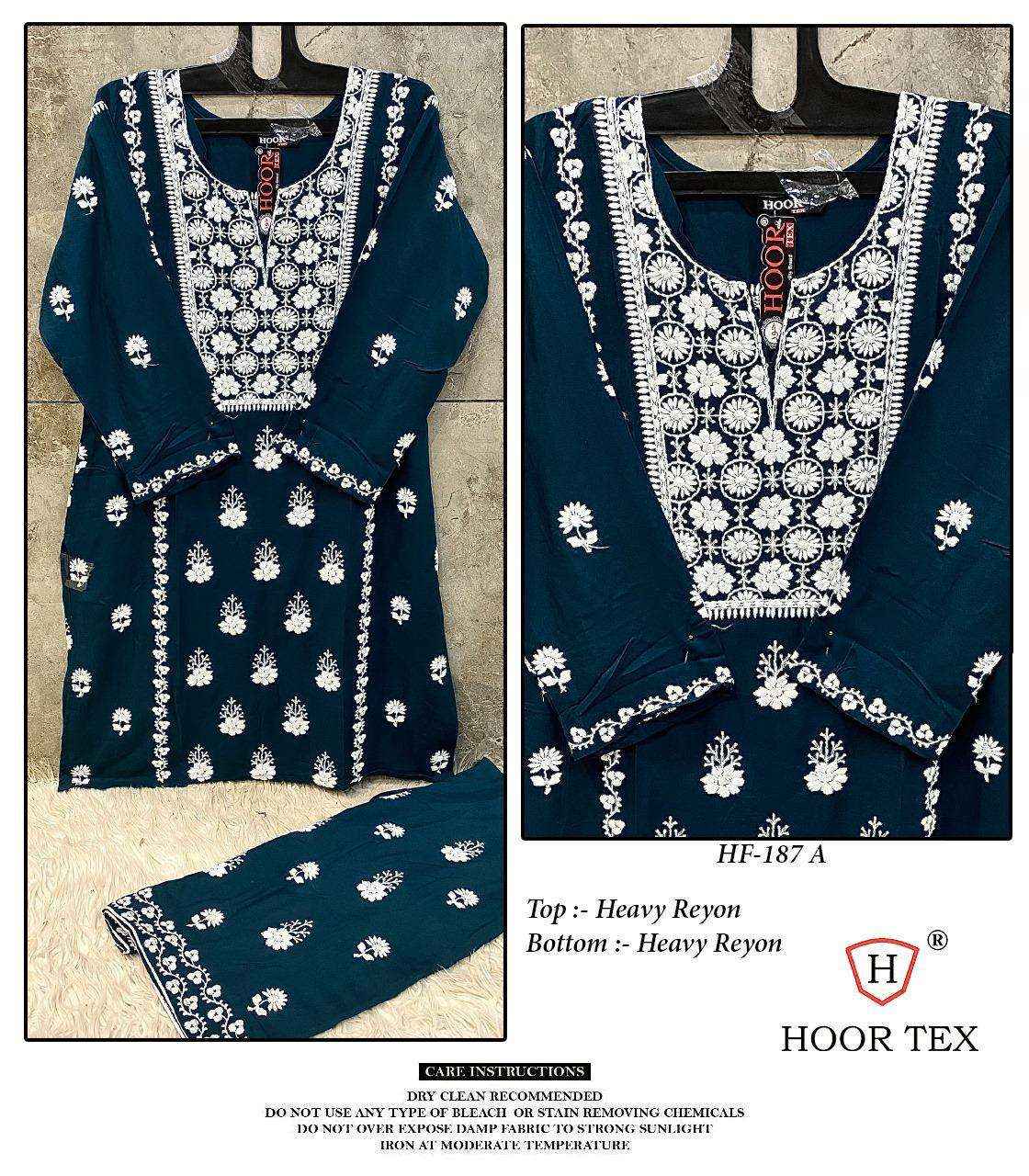 Hoor Tex Hf 187 Rayon Kurti With Bottom 4 pcs Catalogue