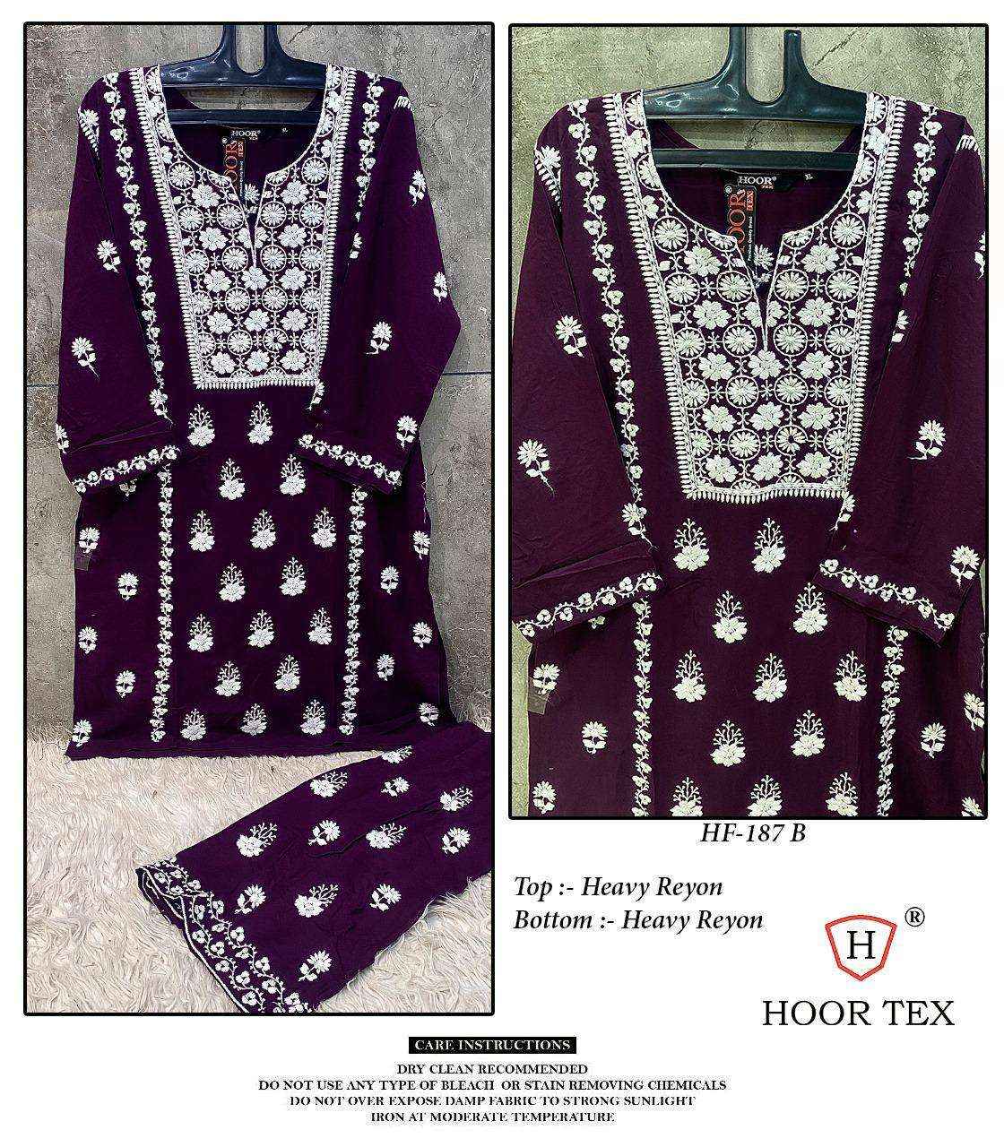 Hoor Tex Hf 187 Rayon Kurti With Bottom 4 pcs Catalogue