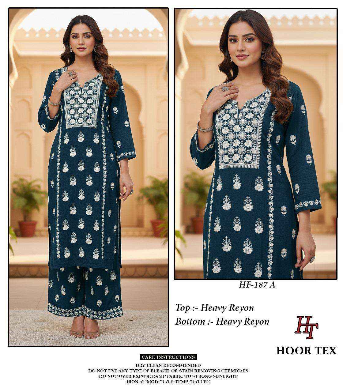 Hoor Tex Hf 187 Rayon Kurti With Bottom 4 pcs Catalogue