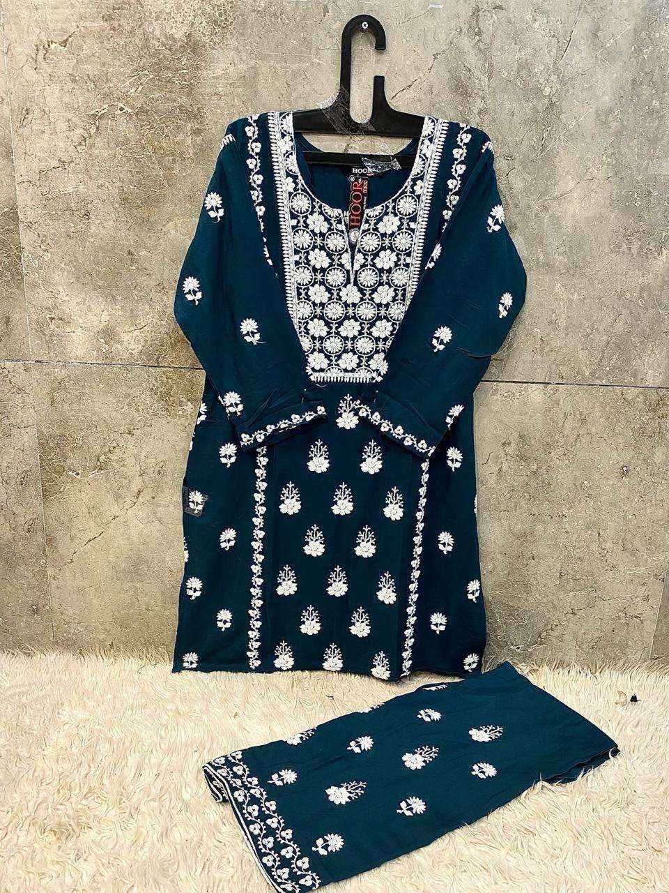 Hoor Tex Hf 187 Rayon Kurti With Bottom 4 pcs Catalogue