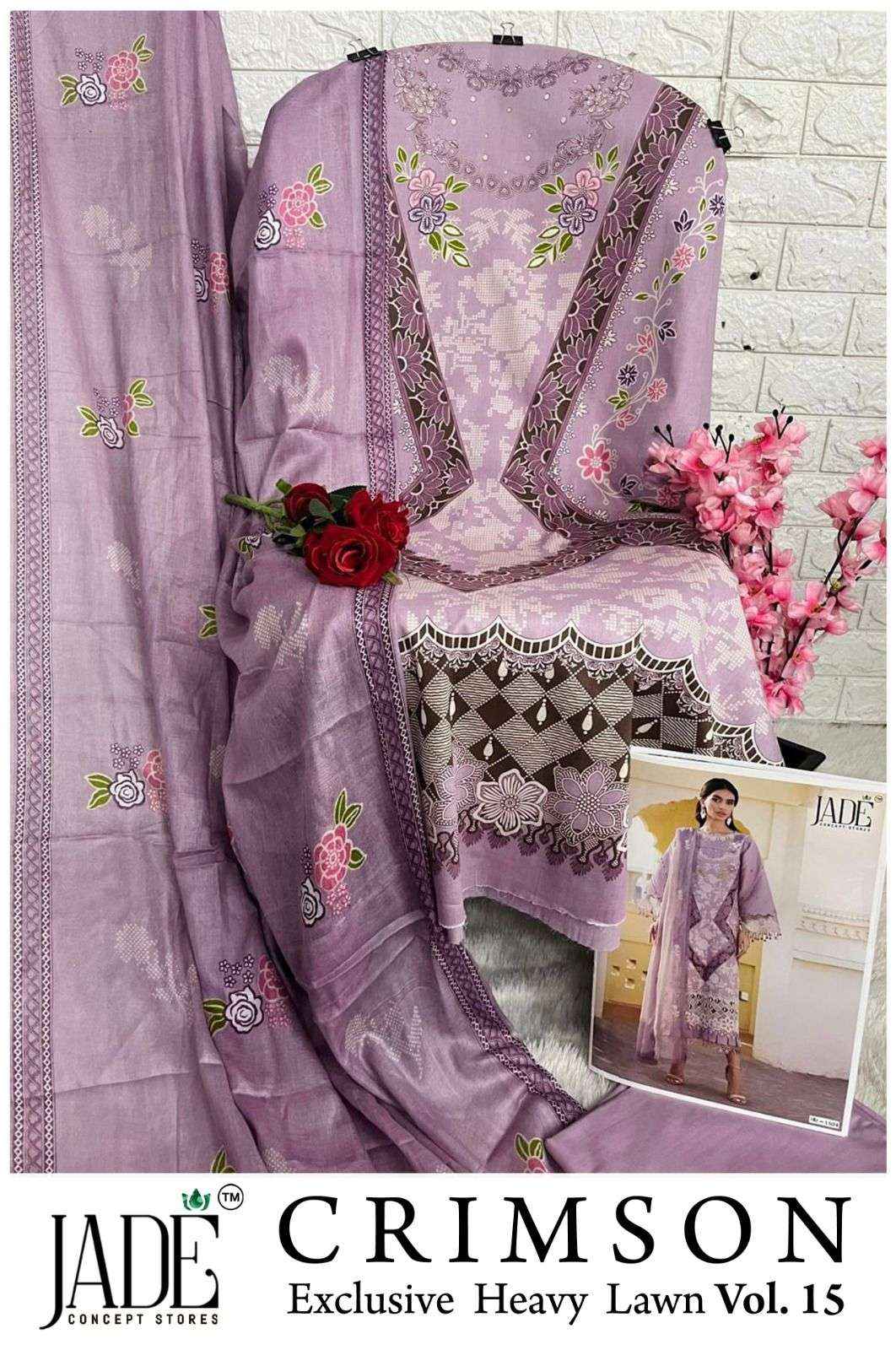 Jade Crimson Vol 15 Lawn Cotton Dress Material 6 pc Cataloge