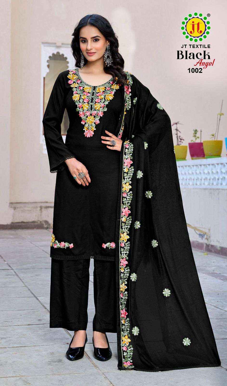 Jt Black Angel Vol 1 Rayon Dress Material 5 pcs Catalogue