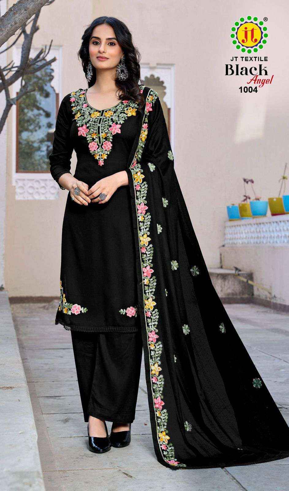Jt Black Angel Vol 1 Rayon Dress Material 5 pcs Catalogue