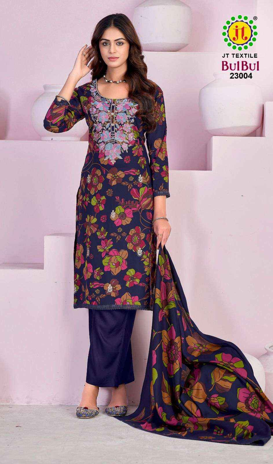 Jt Bulbul Vol 23 Rayon Dress Material 5 pcs Catalogue