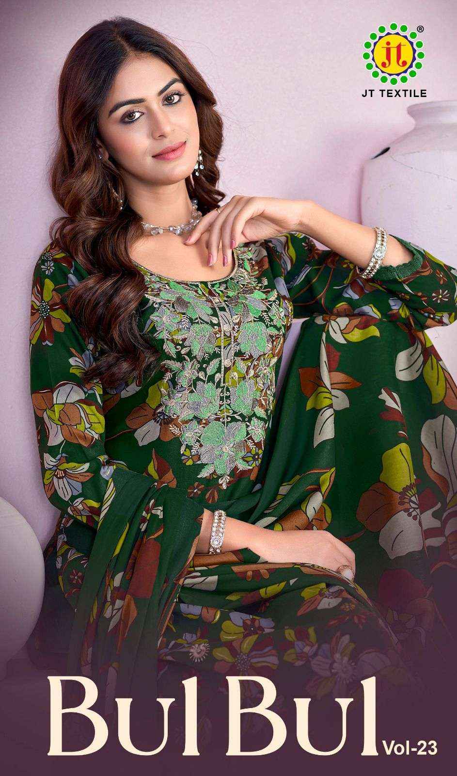 Jt Bulbul Vol 23 Rayon Dress Material 5 pcs Catalogue