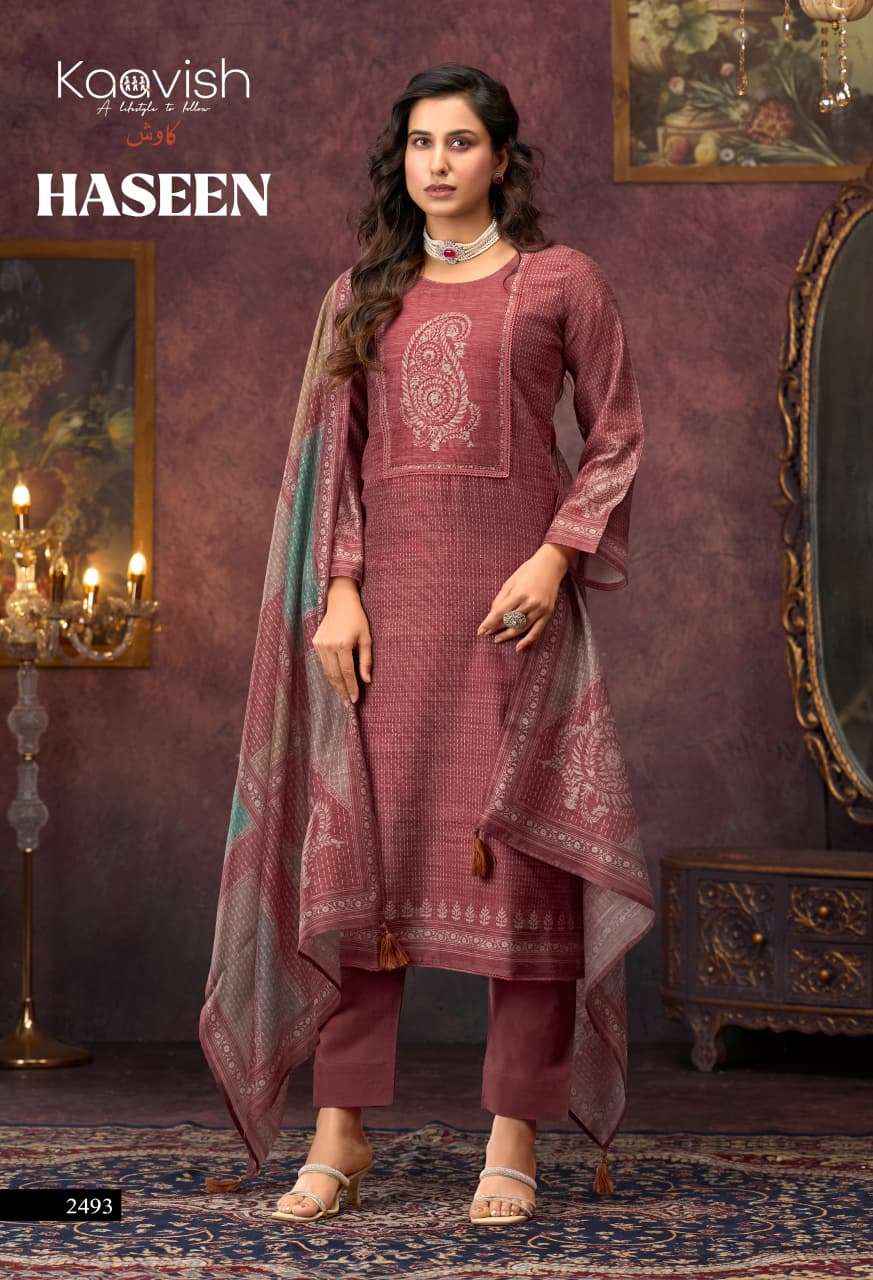 Kaavish Haseen Linen Cotton Dress Material 4 pcs Catalogue