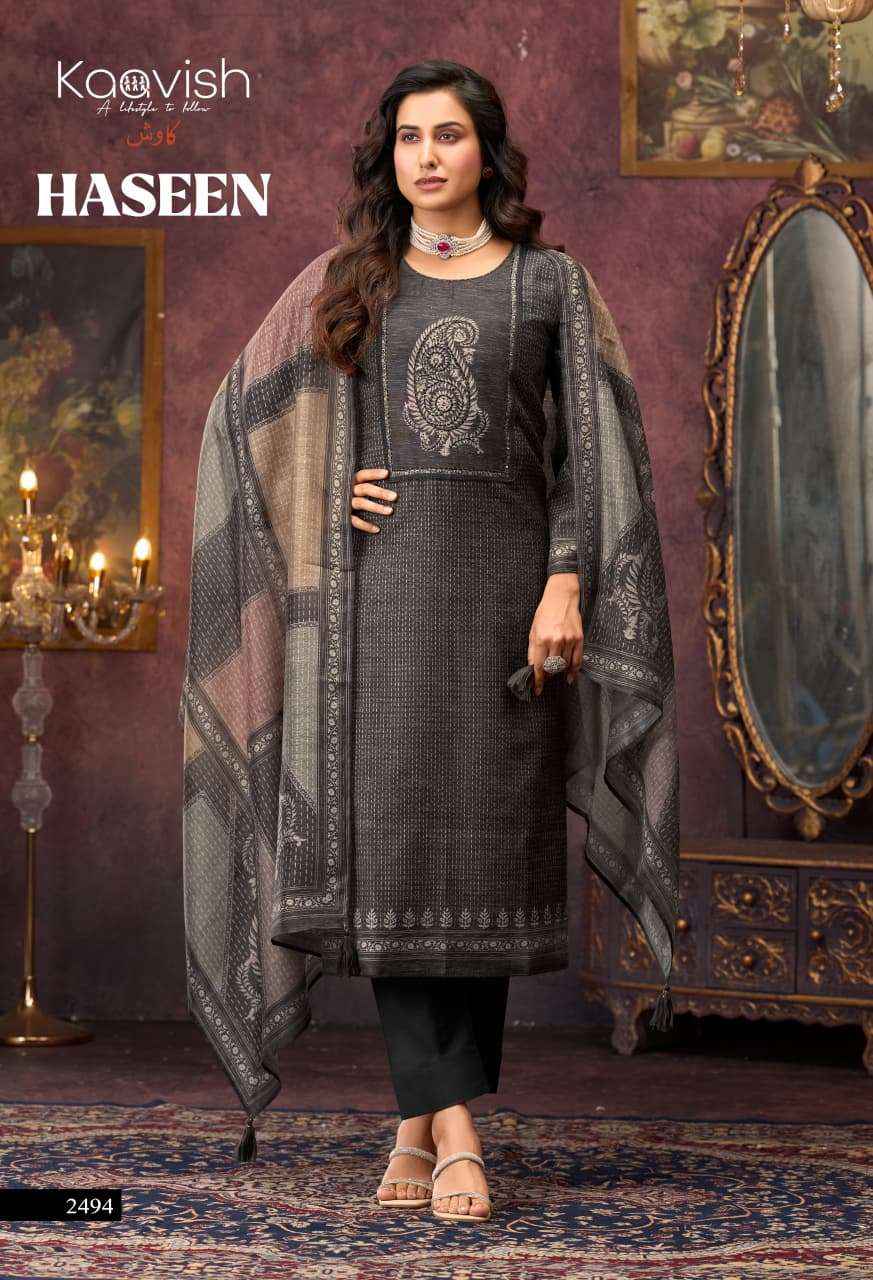 Kaavish Haseen Linen Cotton Dress Material 4 pcs Catalogue