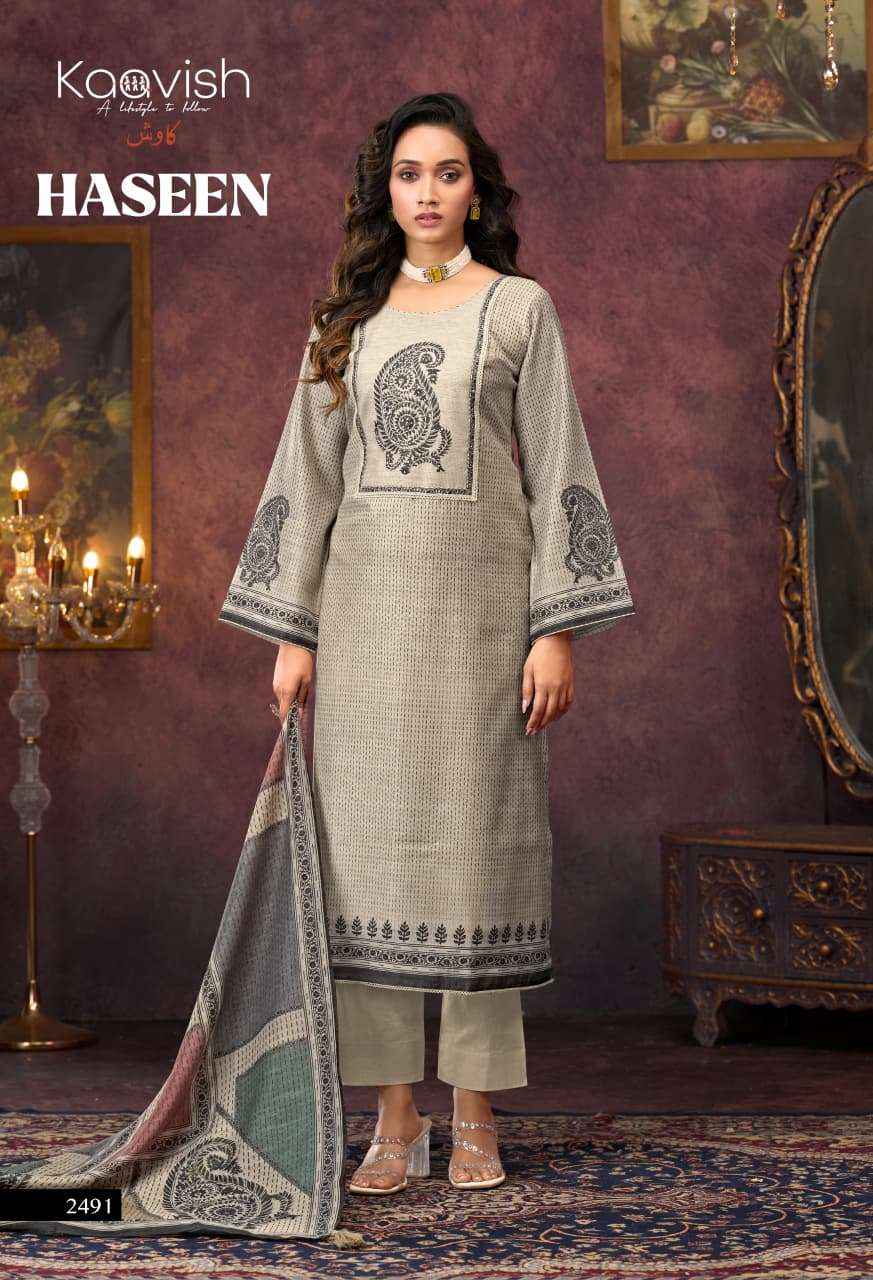 Kaavish Haseen Linen Cotton Dress Material 4 pcs Catalogue