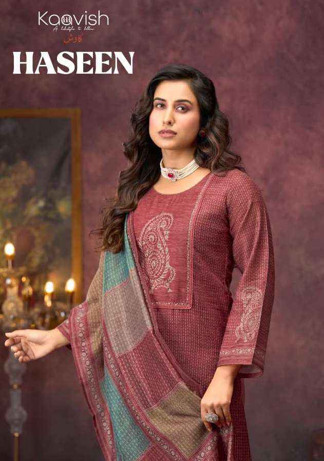 Kaavish Haseen Linen Cotton Dress Material 4 pcs Catalogue
