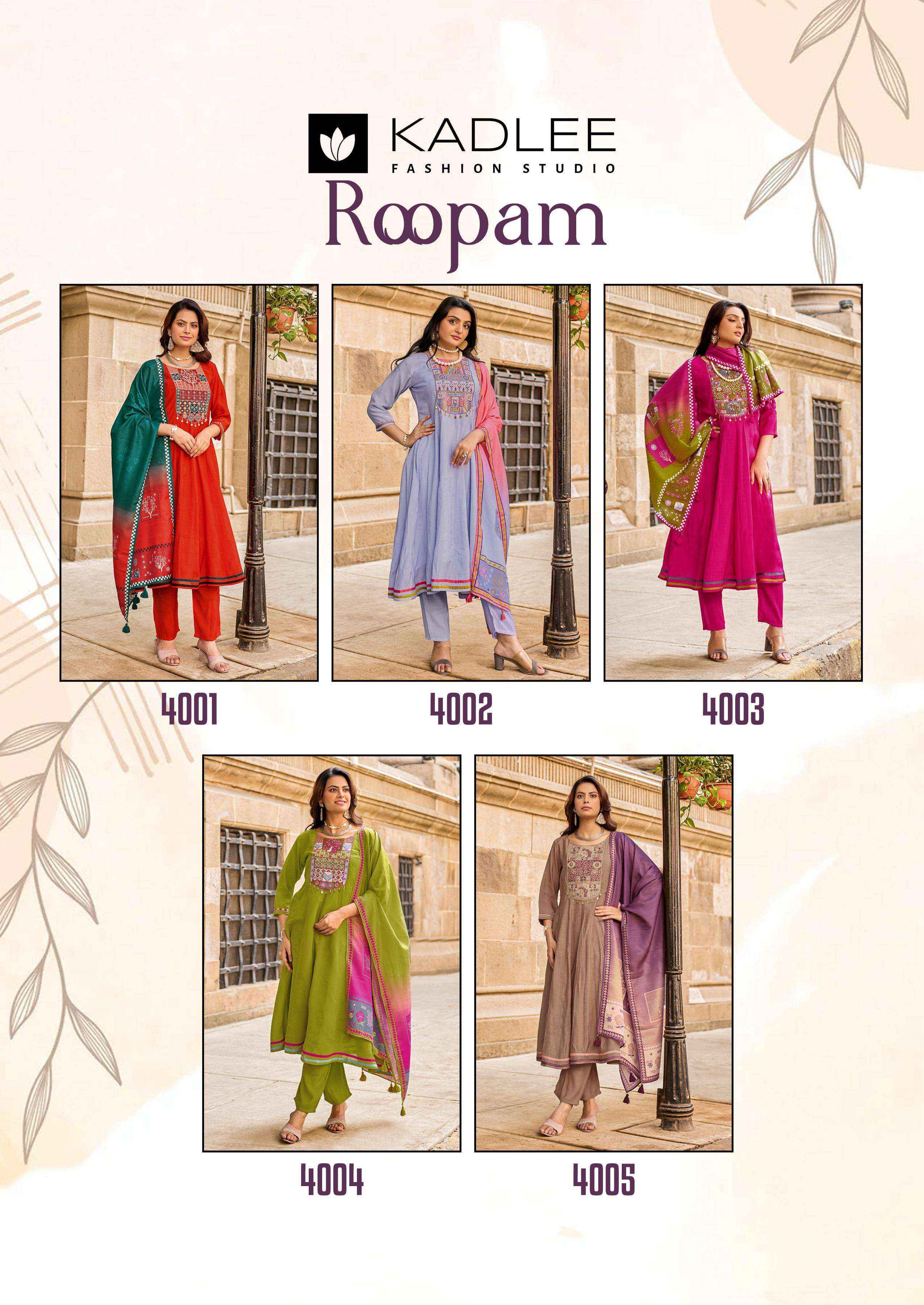 Kadlee Roopam Chanderi Kurti Combo 5 pcs Catalogue