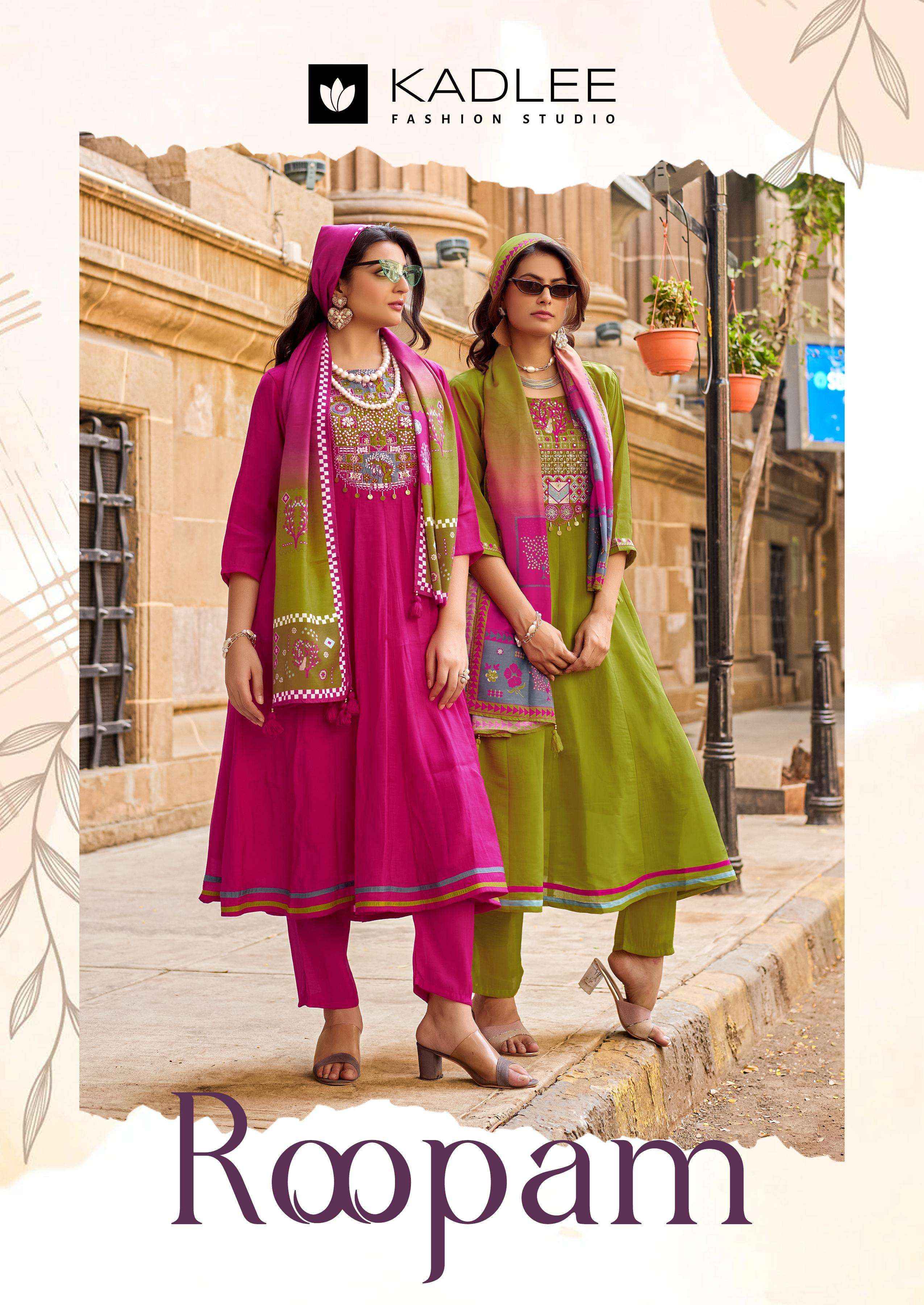 Kadlee Roopam Chanderi Kurti Combo 5 pcs Catalogue