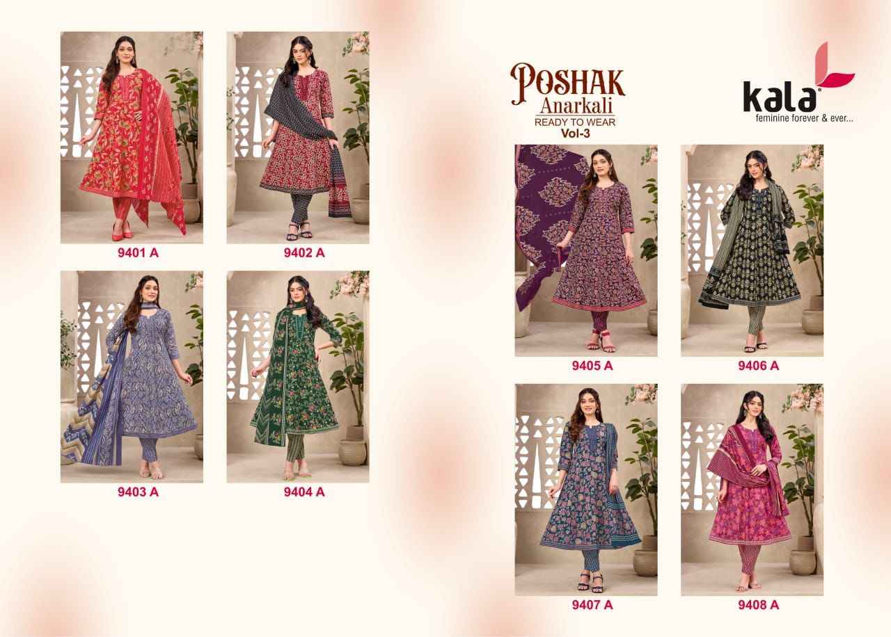 Kala Anarkali Vol 3 Readymade Cotton Dress 8 pcs Catalogue