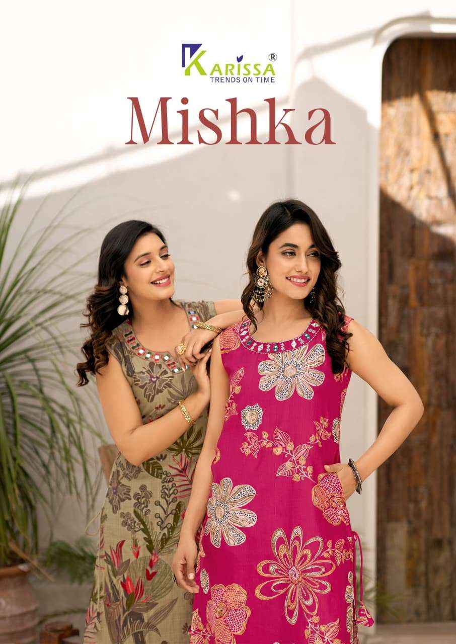 Karissa Mishka Viscose Kurti With Bottom 6 pcs Catalogue