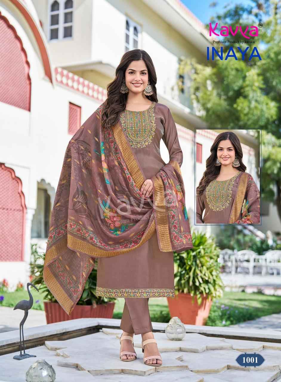 Kavya Inaya Vol 1 Roman Glass Silk Kurti Combo 10 pcs Catalogue