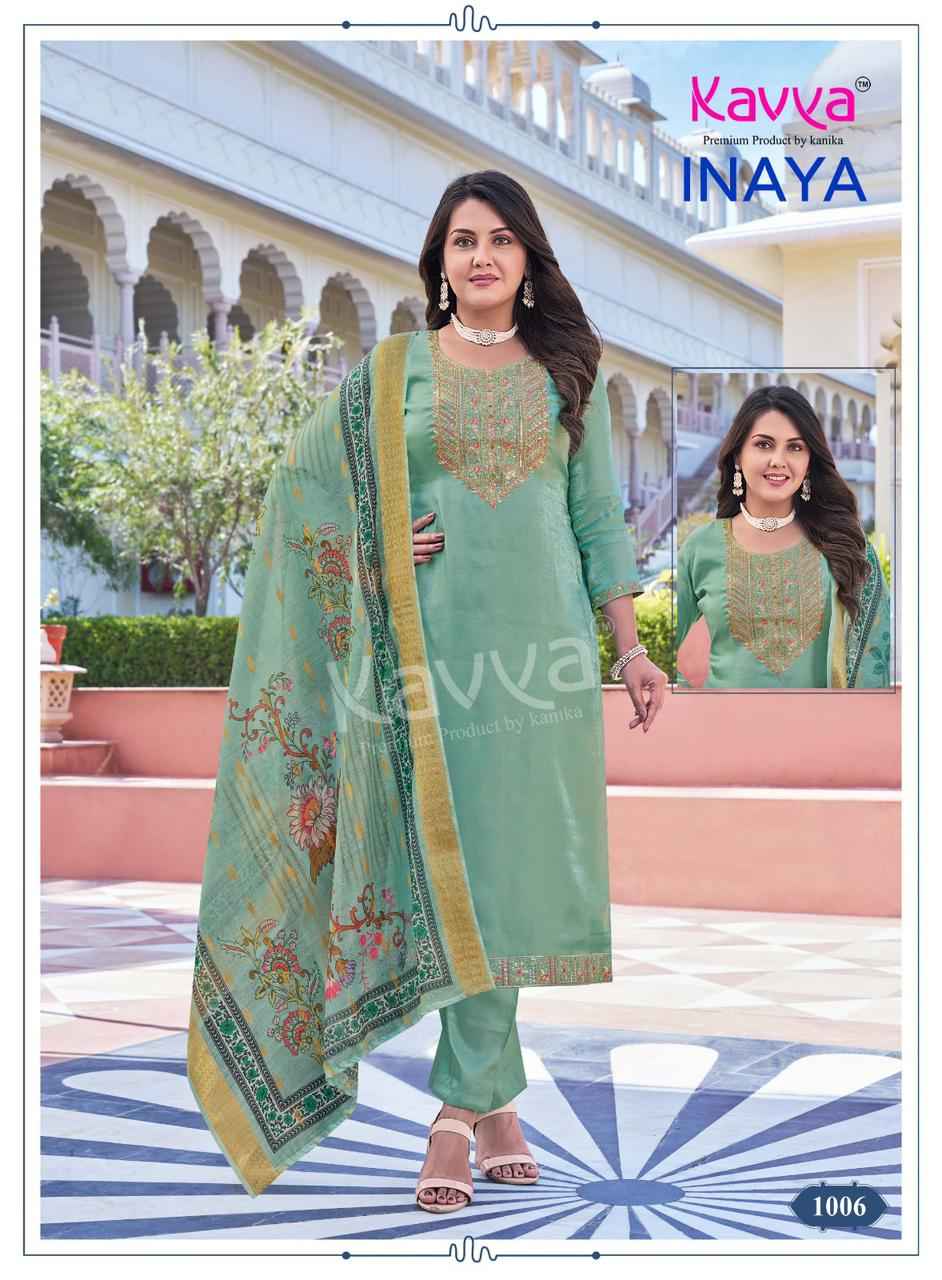 Kavya Inaya Vol 1 Roman Glass Silk Kurti Combo 10 pcs Catalogue