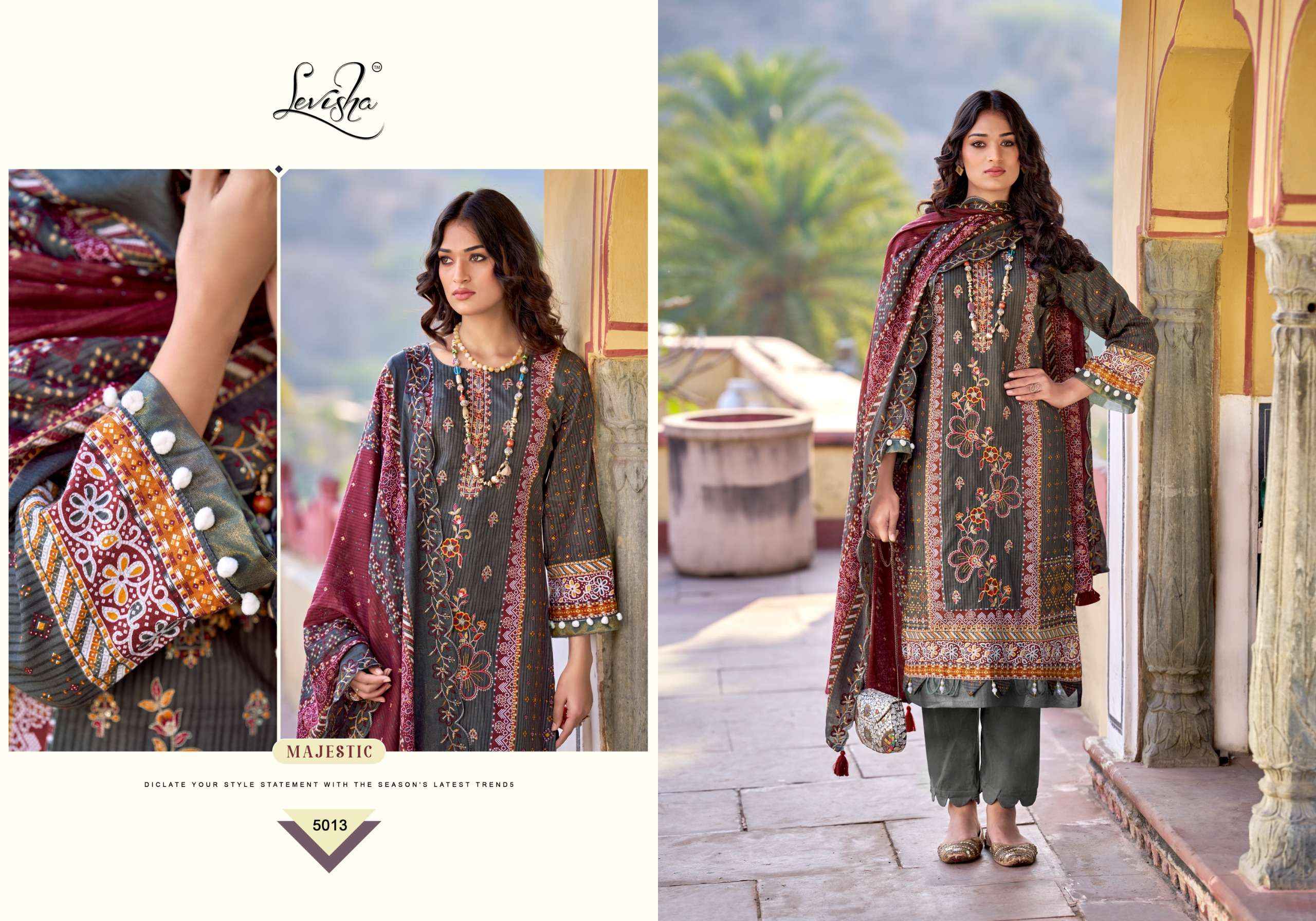 Levisha Bin Saeed Vol 5 Lawn Cotton Dress Material 6 pcs Catalogue