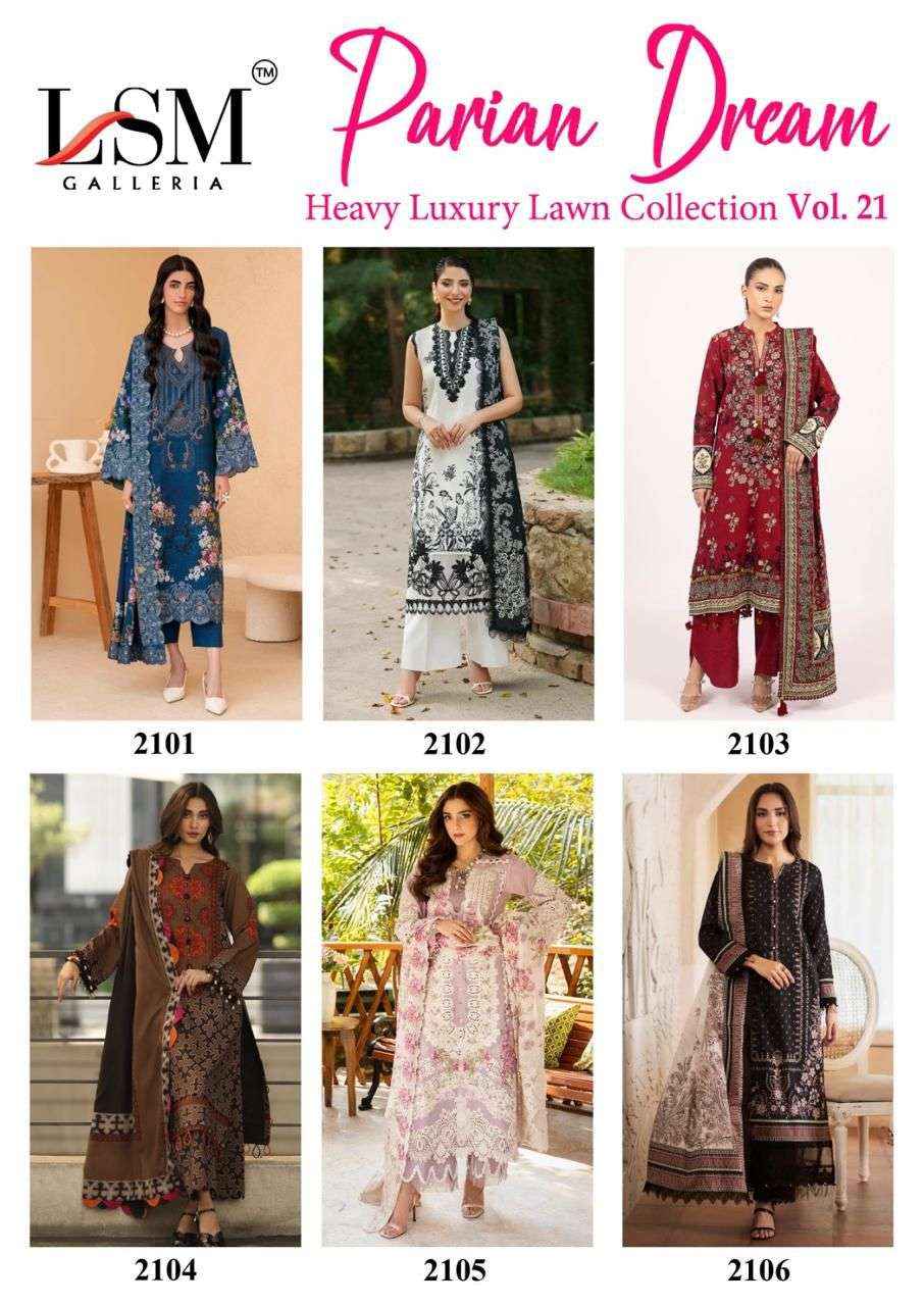 LSM Galleria Parian Dream Vol 21 Lawn Dress Material 6 pcs Catalogue