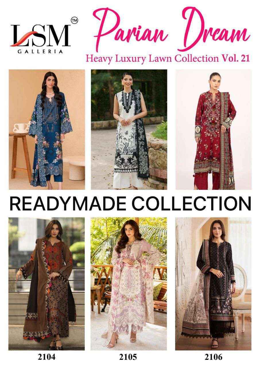 LSM Galleria Parian Dream Vol 21 Readymade Lawn Dress 6 pcs Catalogue