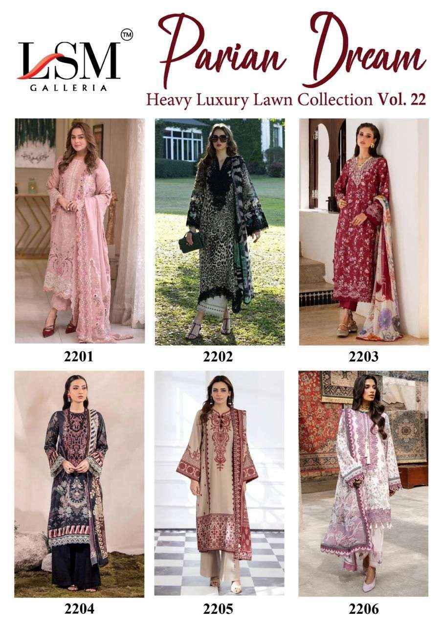 LSM Galleria Parian Dream Vol 22 Lawn Dress Material 6 pcs Catalogue