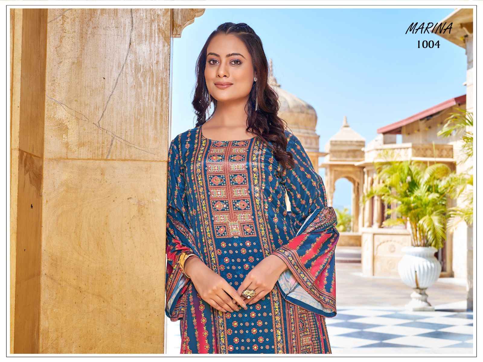 Marina Readymade Crape Silk Dress 6 pcs Catalogue